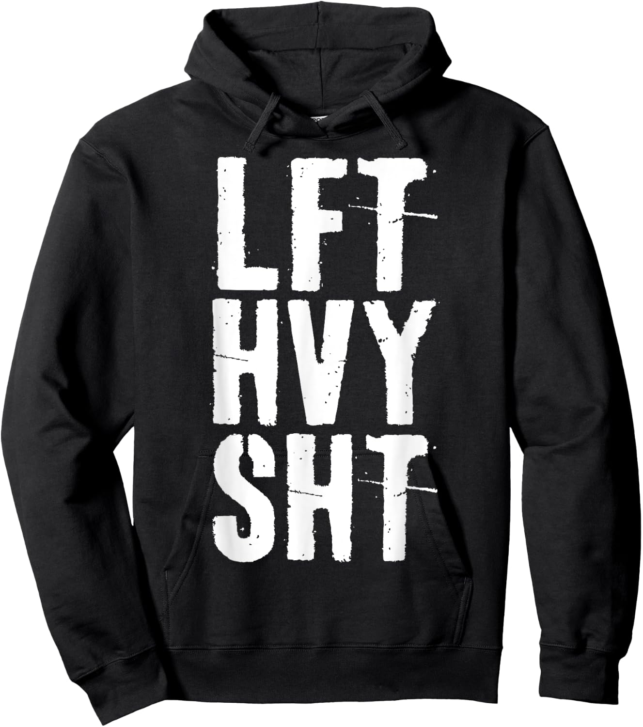 Lft Hvy Sht Gym Workout Shirt Hoodie - Hoodie | Black
