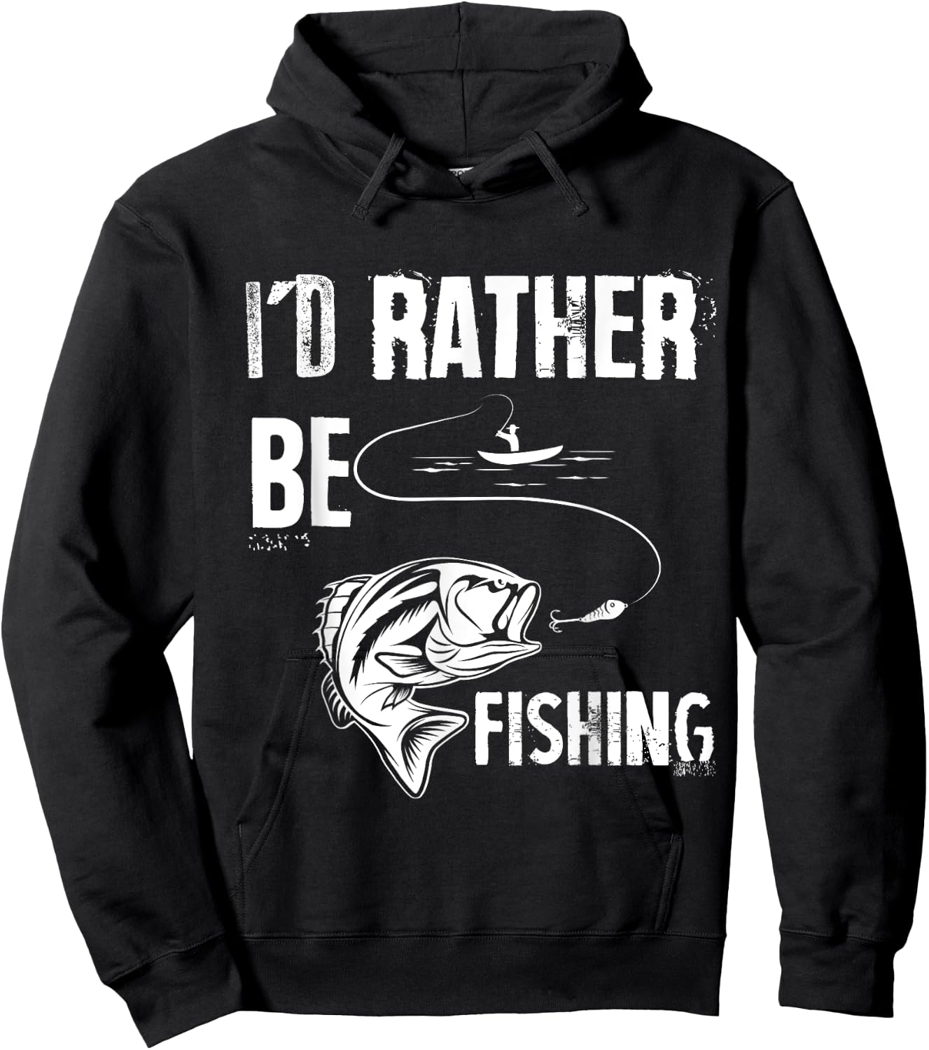 I'd Rather Be Fishing Funny Hoodie - Hoodie | Black