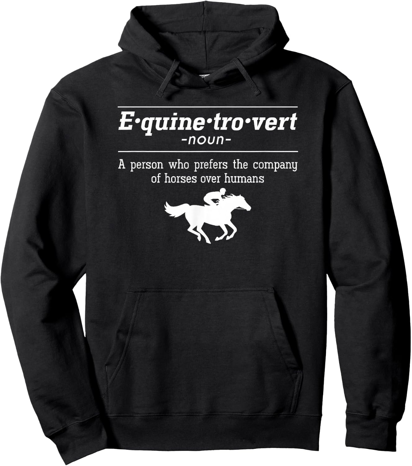 Equinetrovert Horse Definition Hoodie - Hoodie | Black