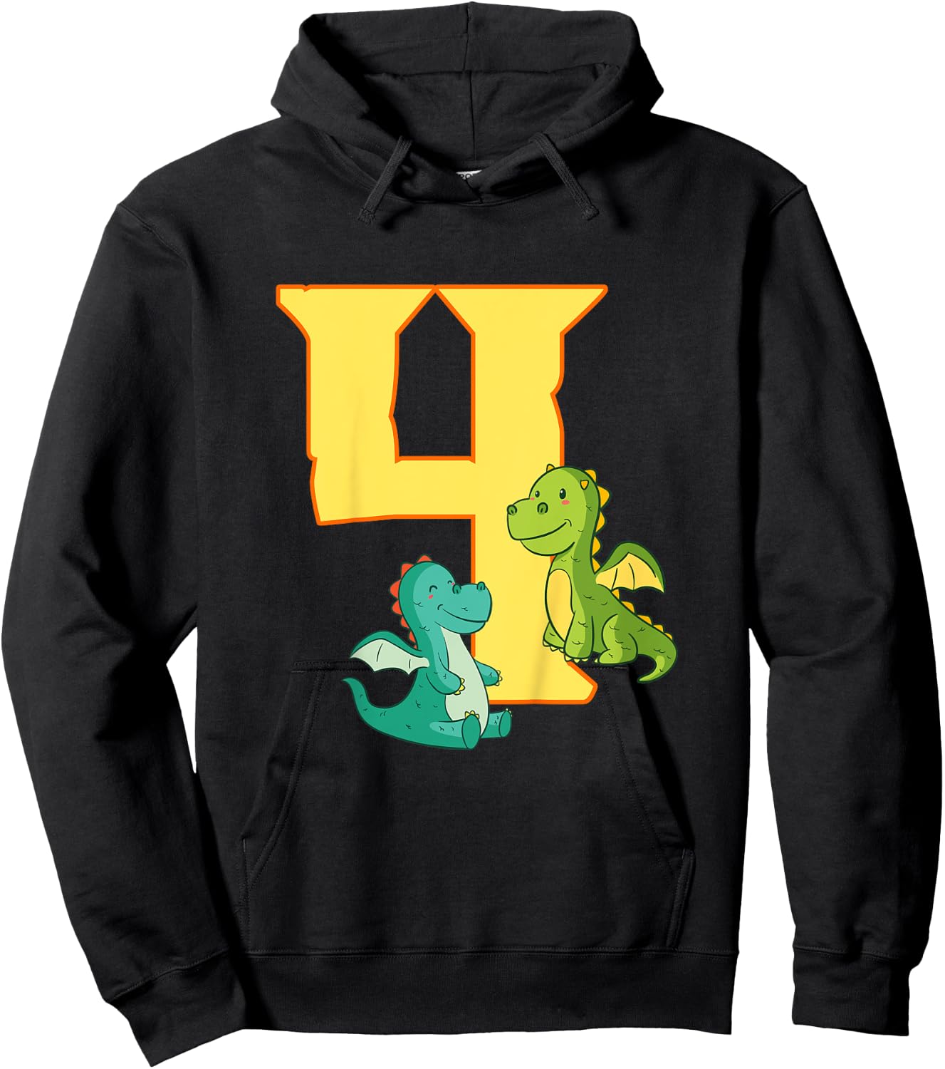 4th Birthday Dragon Gift 4 Years Old Dragon Hoodie - Hoodie | Black