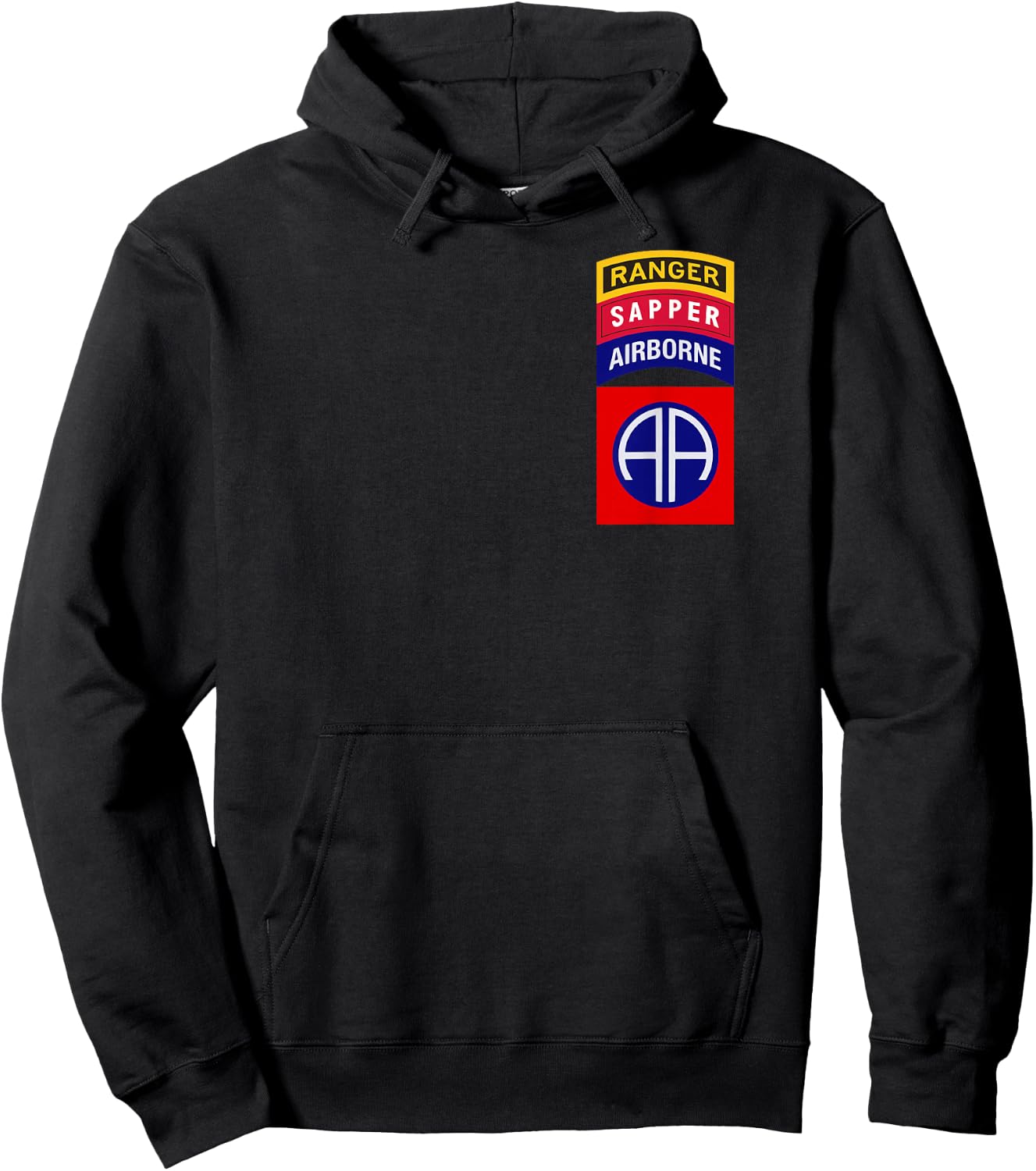 82nd Airborne Shirt - Ranger Sapper Tab Shirt "Classic" Hoodie - Hoodie | Black