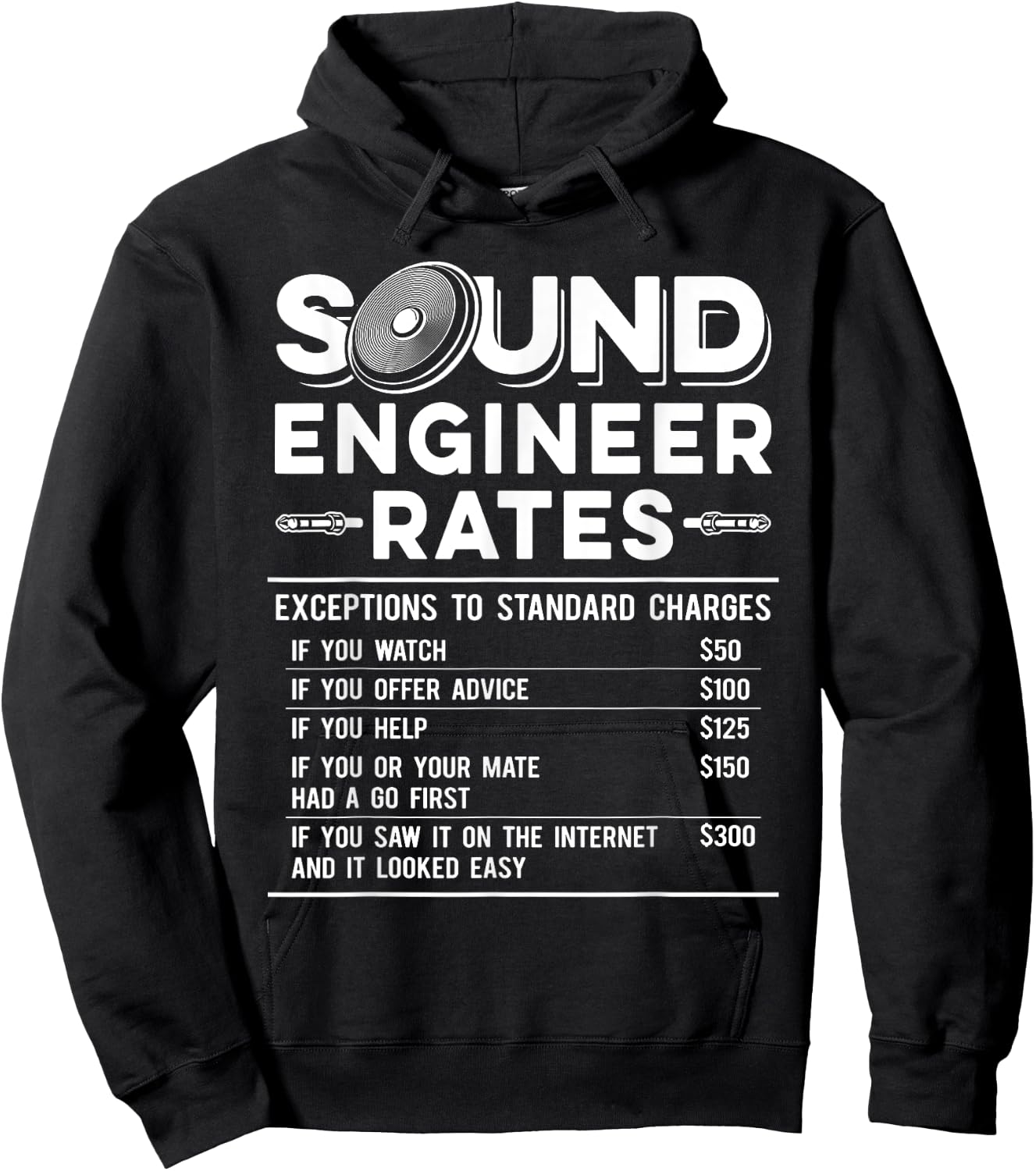 Studio Audio Engineer Rates Funny Sound Guy Tech Hoodie - Hoodie | Black