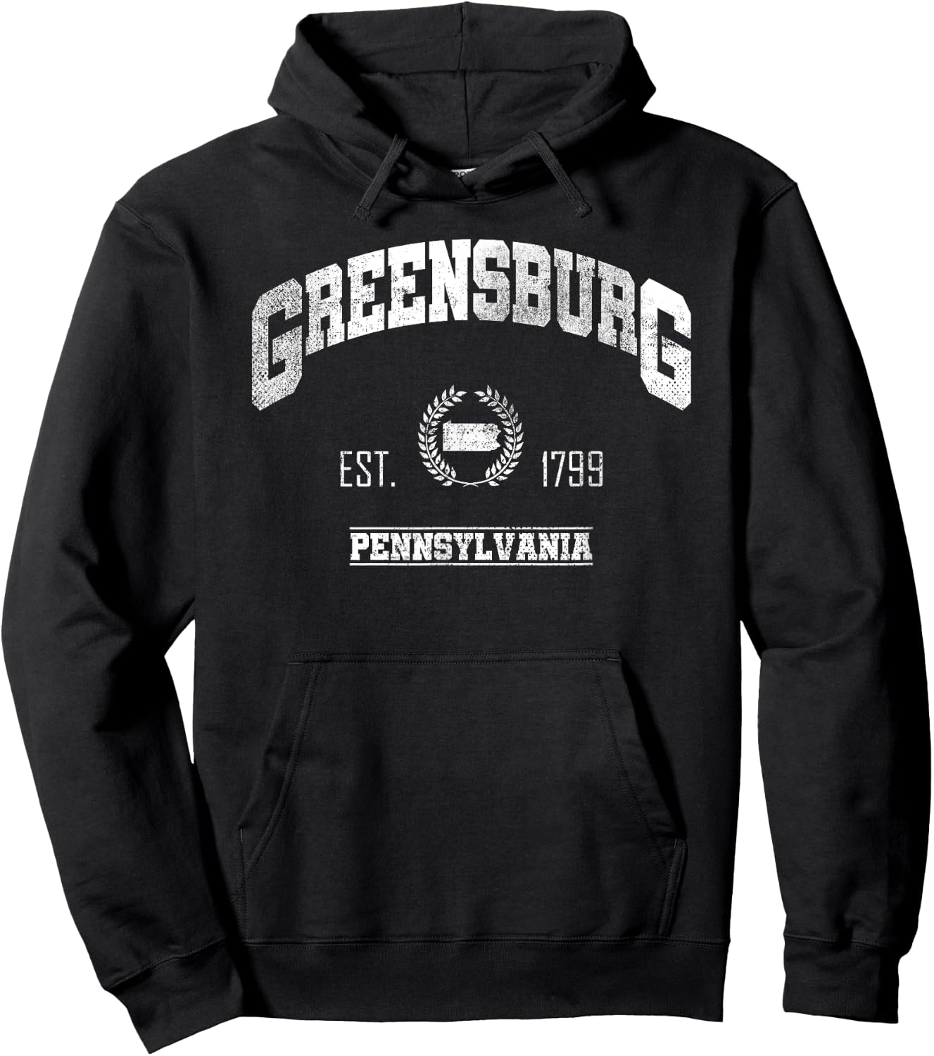 Greensburg PA | Pennsylvania | Vintage Throwback Hoodie - Hoodie | Black