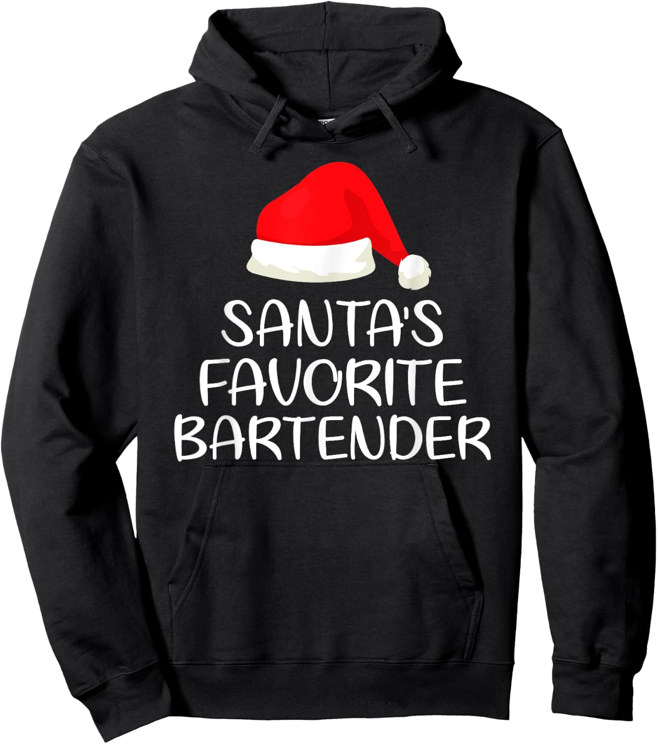 Santa's Favorite Bartender Matching Family Funny Christmas Hoodie - Hoodie | Black