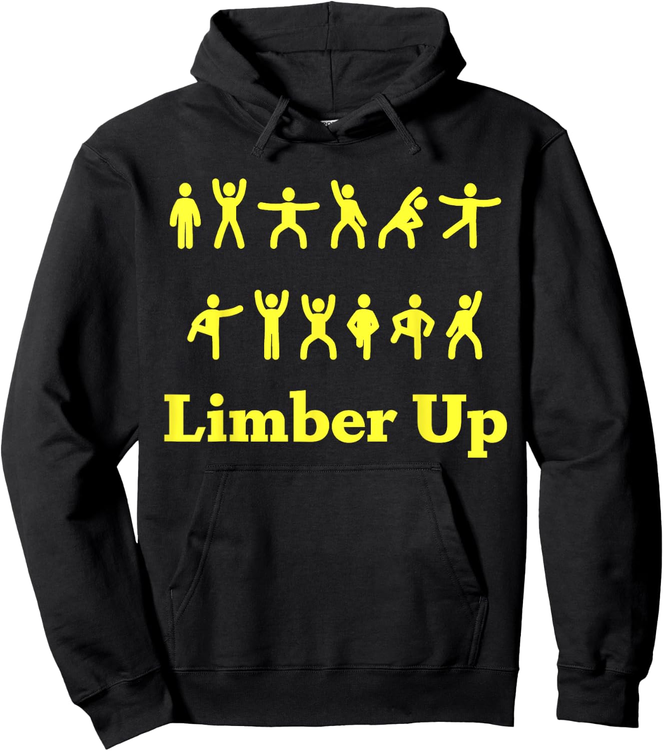 Limber Up Funny Stick Figure Exercise Hoodie - Hoodie | Black