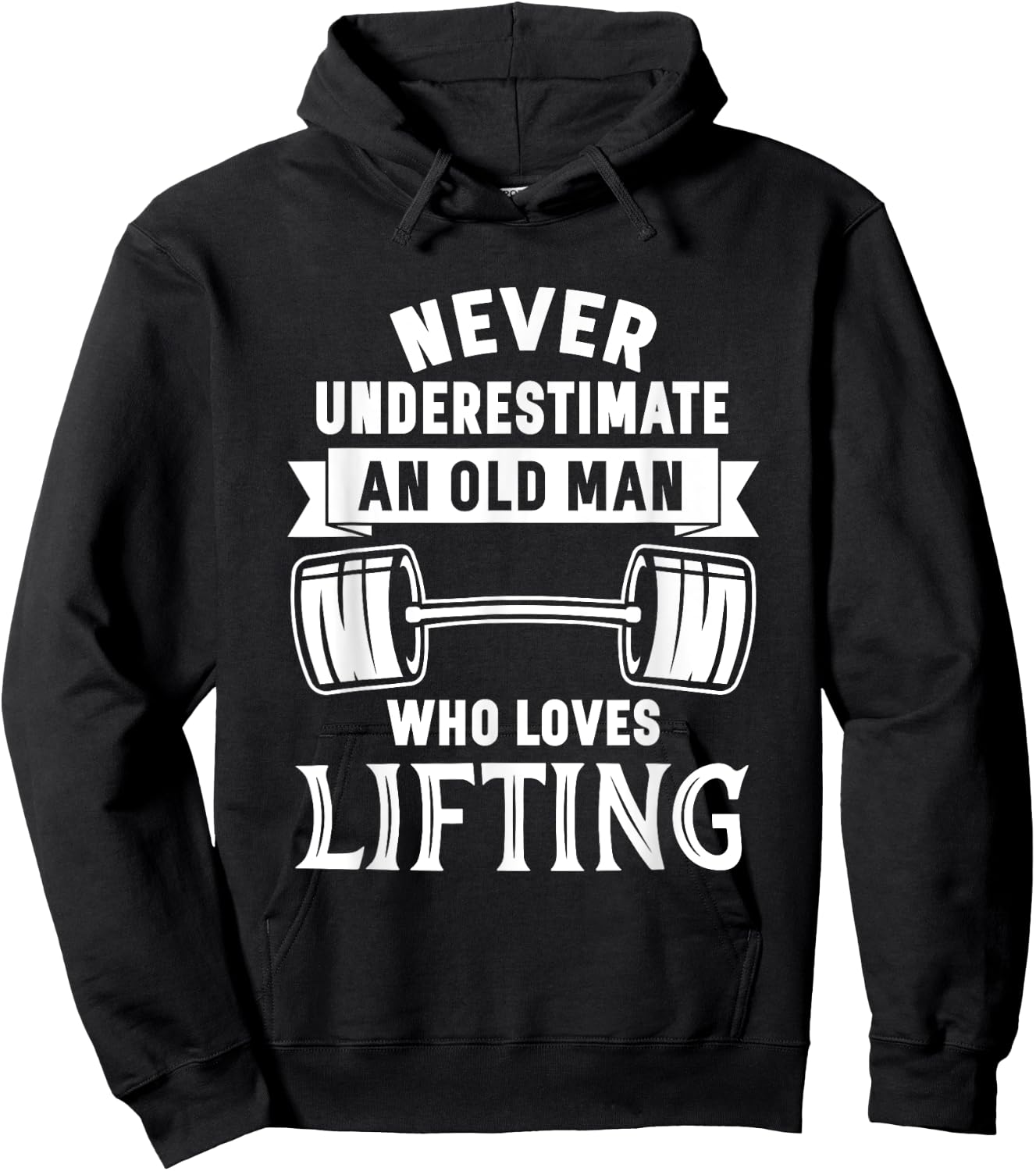 Old Man Weightlifting Funny Birthday Workout Gym Hoodie - Hoodie | Black