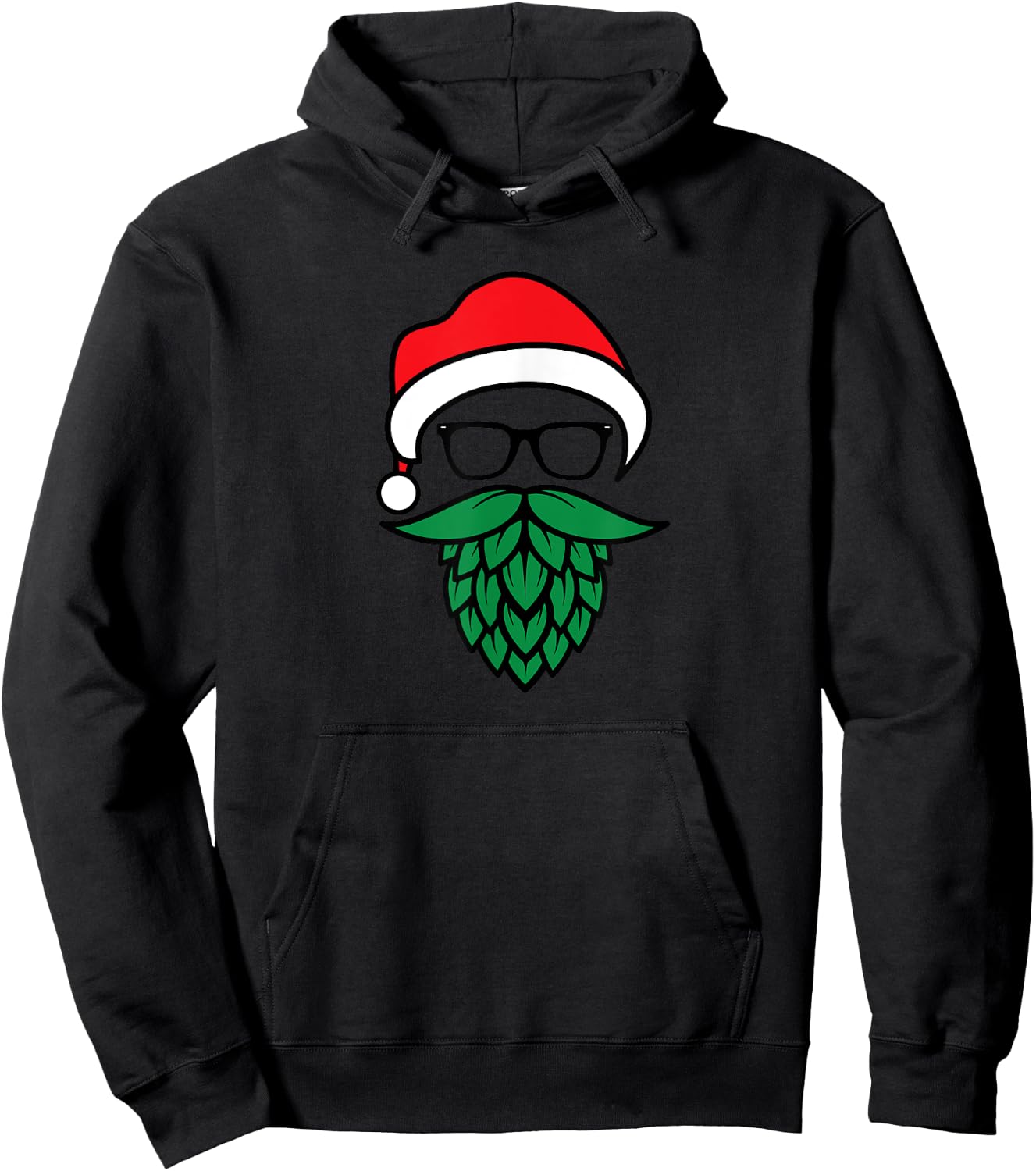 Hipster Santa Hops Beard Christmas for Beer Lovers Hoodie - Hoodie | Black