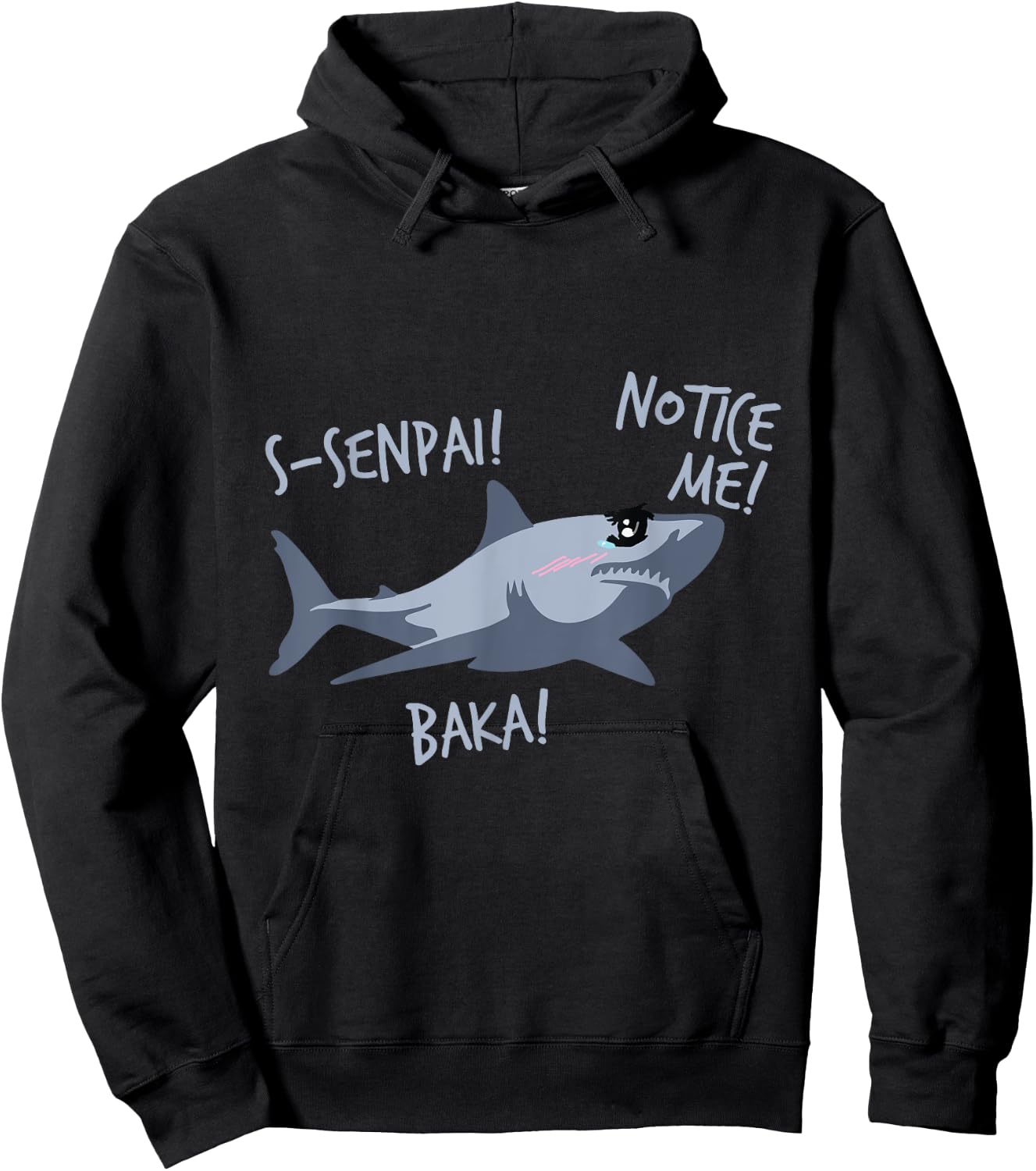 Tsundere Shark Anime Otaku Baka Senpai Manga Japanese Hoodie - Hoodie | Black