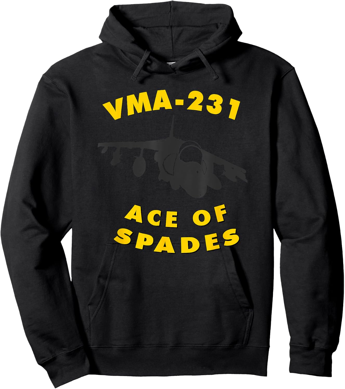 VMA-231 Ace of Spades Attack Squadron AV-8B Harrier Hoodie - Hoodie | Black