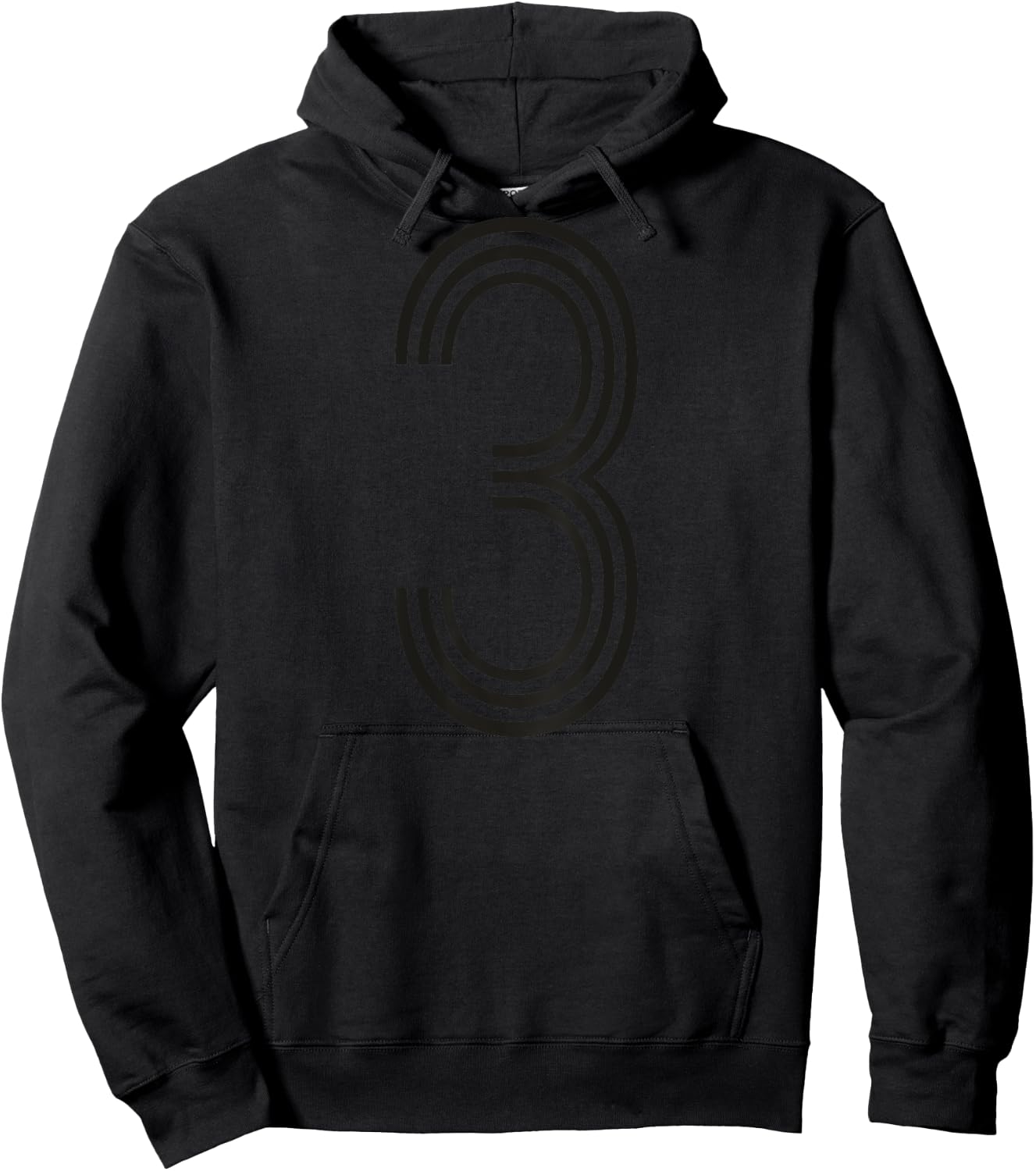 Retro Number Three number on back for Baseball Sport shirt Hoodie - Hoodie | Black