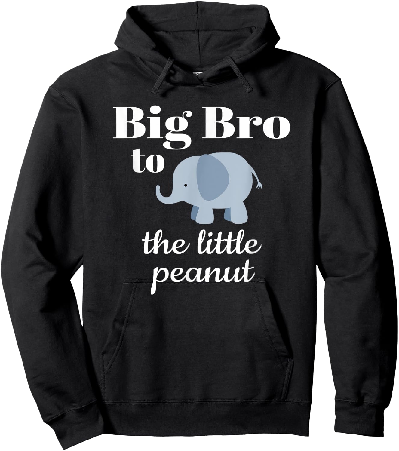 Matching Baby Shower Couples Shirt Elephant Big Bro Peanut Hoodie - Hoodie | Black