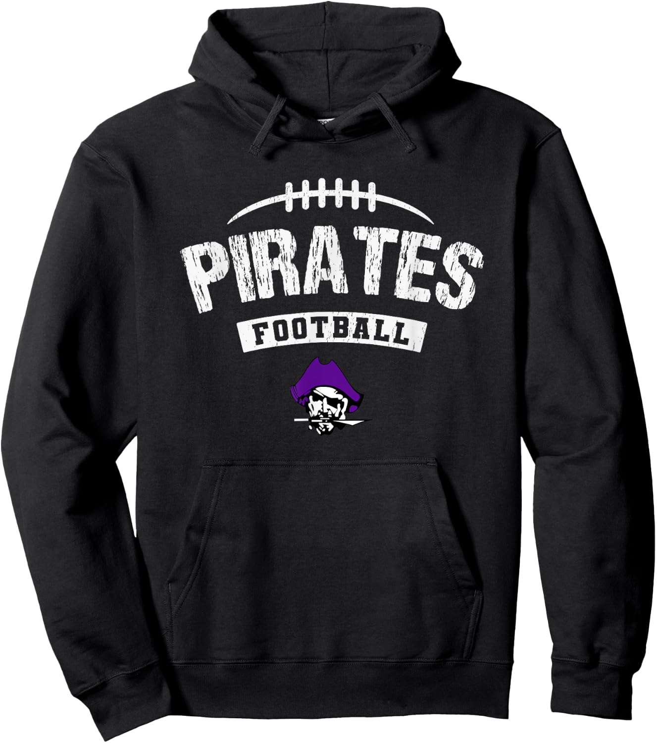 Merrillville Pirates Logo Football Distressed HS Hoodie - Hoodie | Black