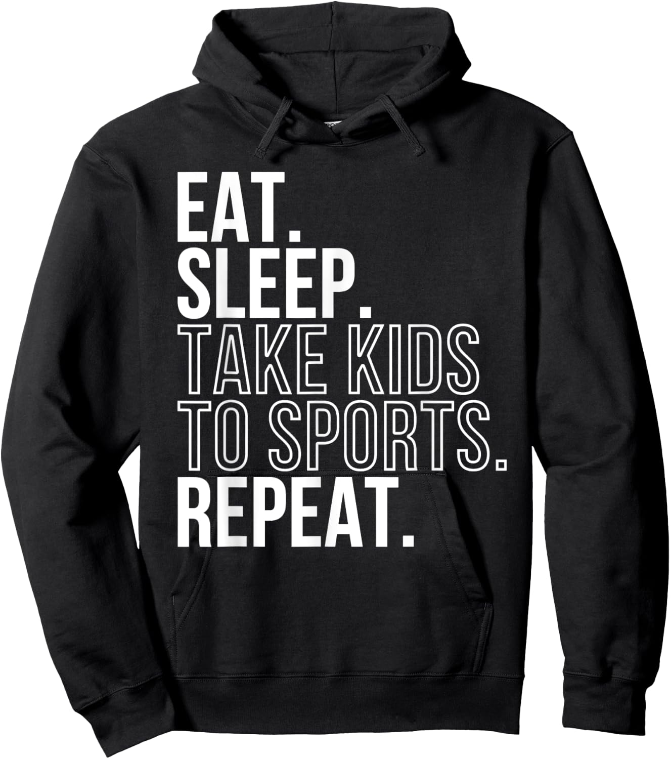 Eat Sleep Take Kids To Sports Repeat Shirt Sports Family Hoodie - Hoodie | Black