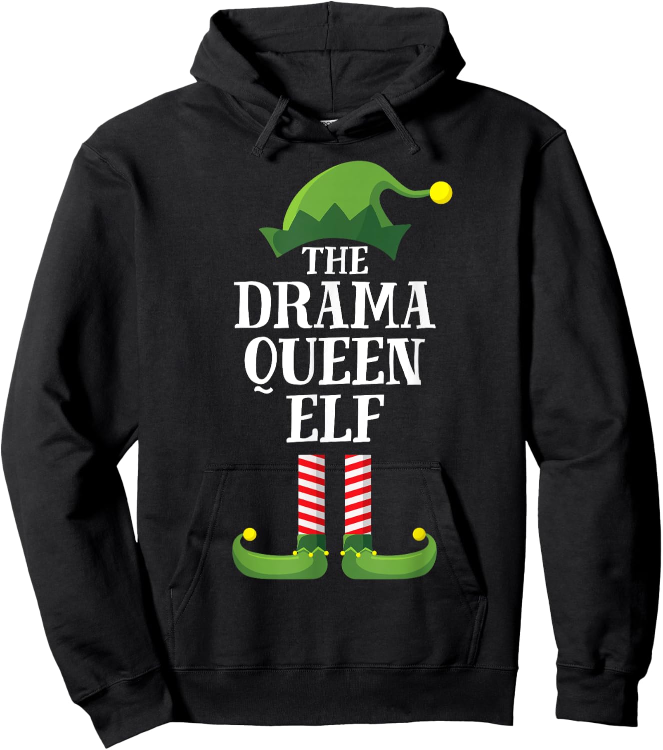 Drama Queen Elf Matching Family Group Christmas Party Pyjamas Hoodie - Hoodie | Black