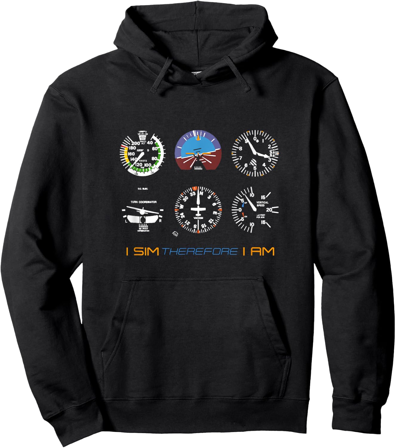 Something Else I Sim Therefore I Am Flight Simulation Hobby Pilot Hoodie - Hoodie | Black