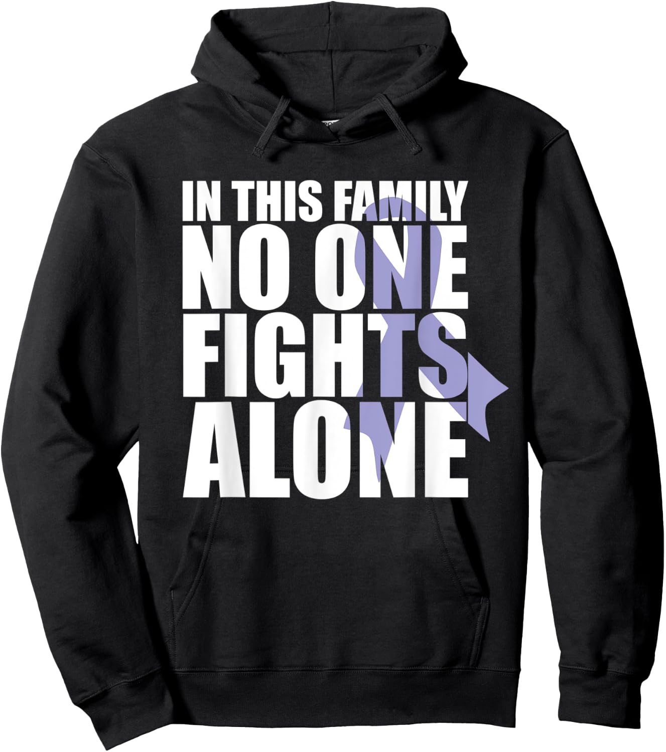 In This Family No One Fights Alone-Cancer Awareness Month Hoodie - Hoodie | Black