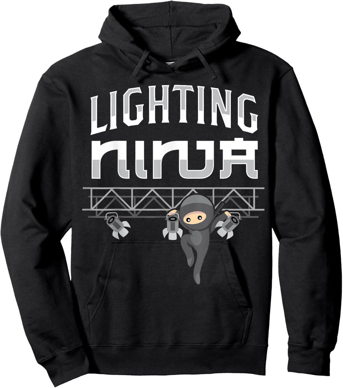 Lighting Ninja Electric Lights Technician Tech Hoodie - Hoodie | Black