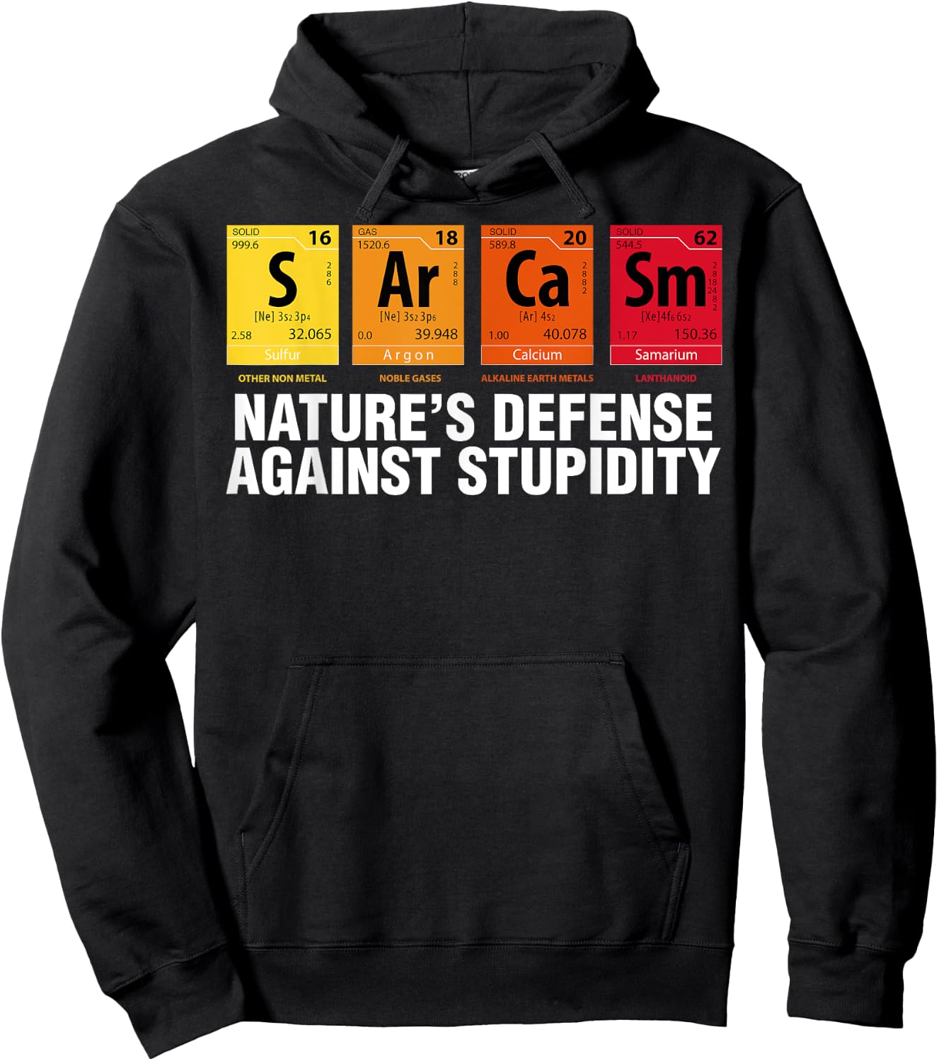 Sarcasm Natures Defense Against Stupidity Elements Blocks Hoodie - Hoodie | Black
