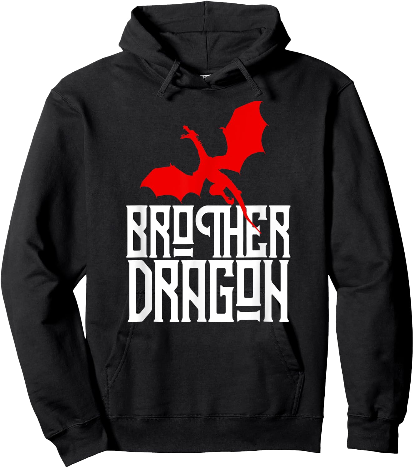 Brother Dragon Shirt Red Matching Family Tribe Hoodie - Hoodie | Black