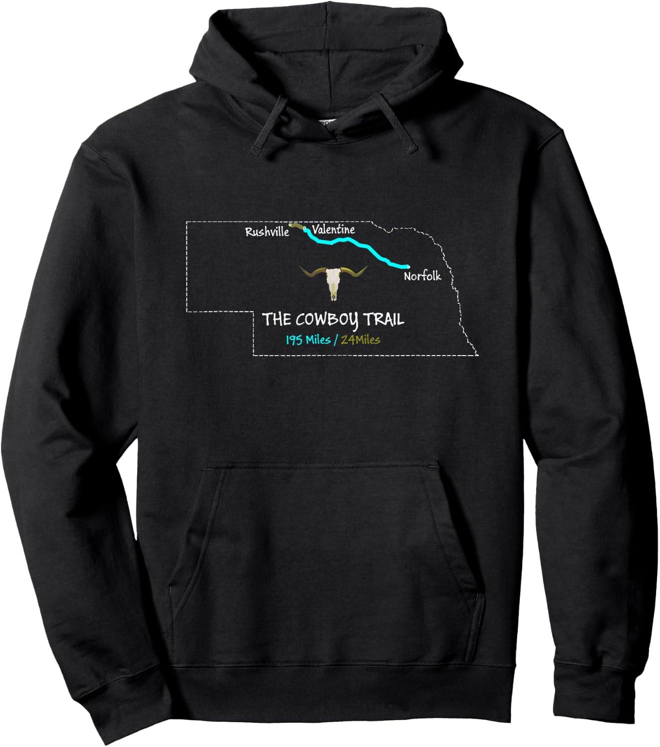 The Cowboy Trail Route Map Hoodie - Hoodie | Black
