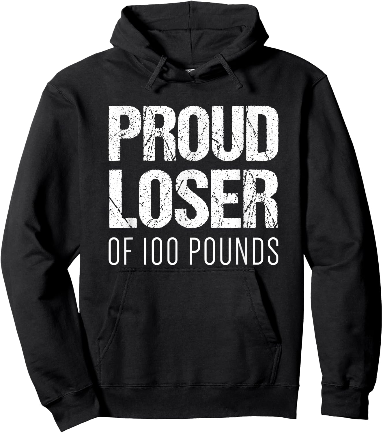 Gym Shirt | Weight Loss Goals | Proud Loser of 100 Pounds Hoodie - Hoodie | Black