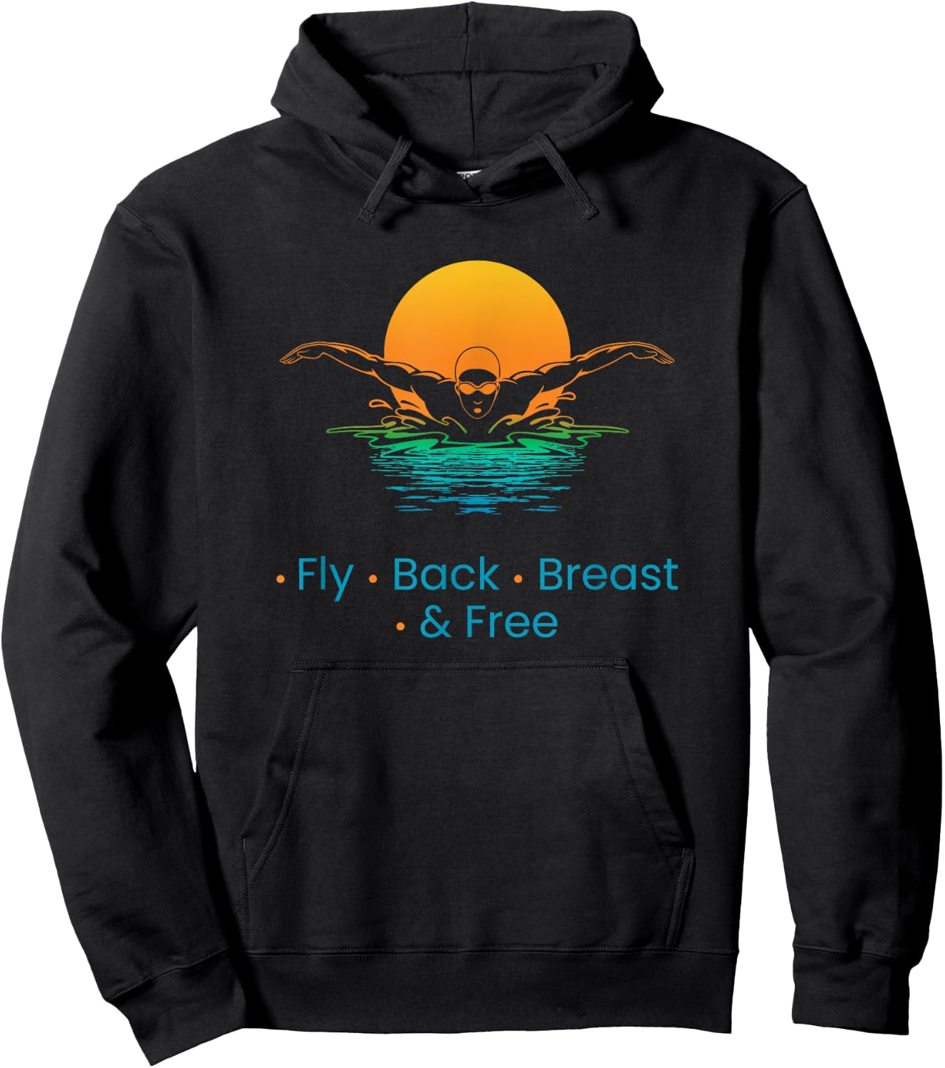 Fly Back Breast And Free Swimming Hoodie - Hoodie | Black