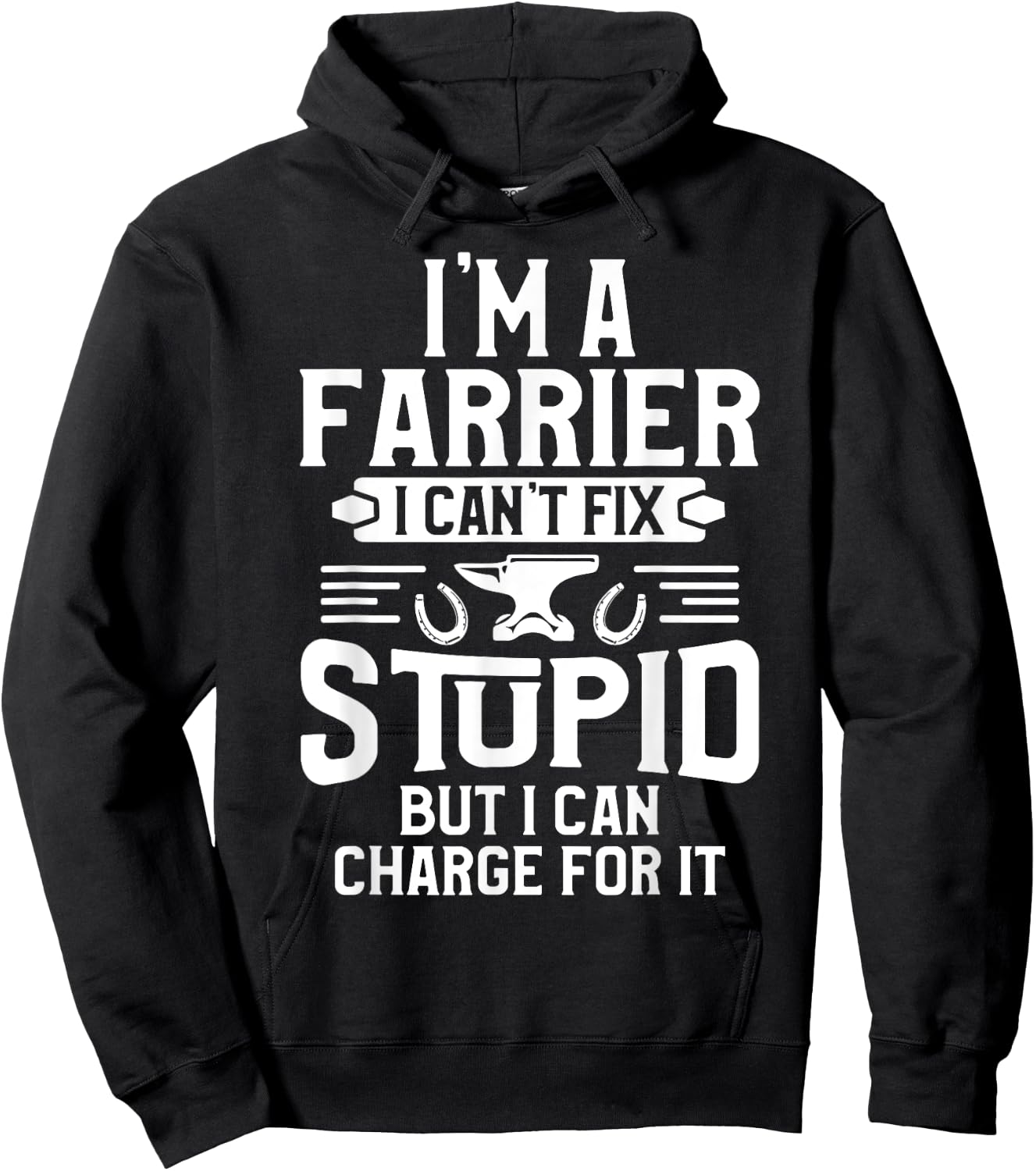 Farrier Charge Horseshoe Hoof Trimming Equine Shoeing Hoodie - Hoodie | Black