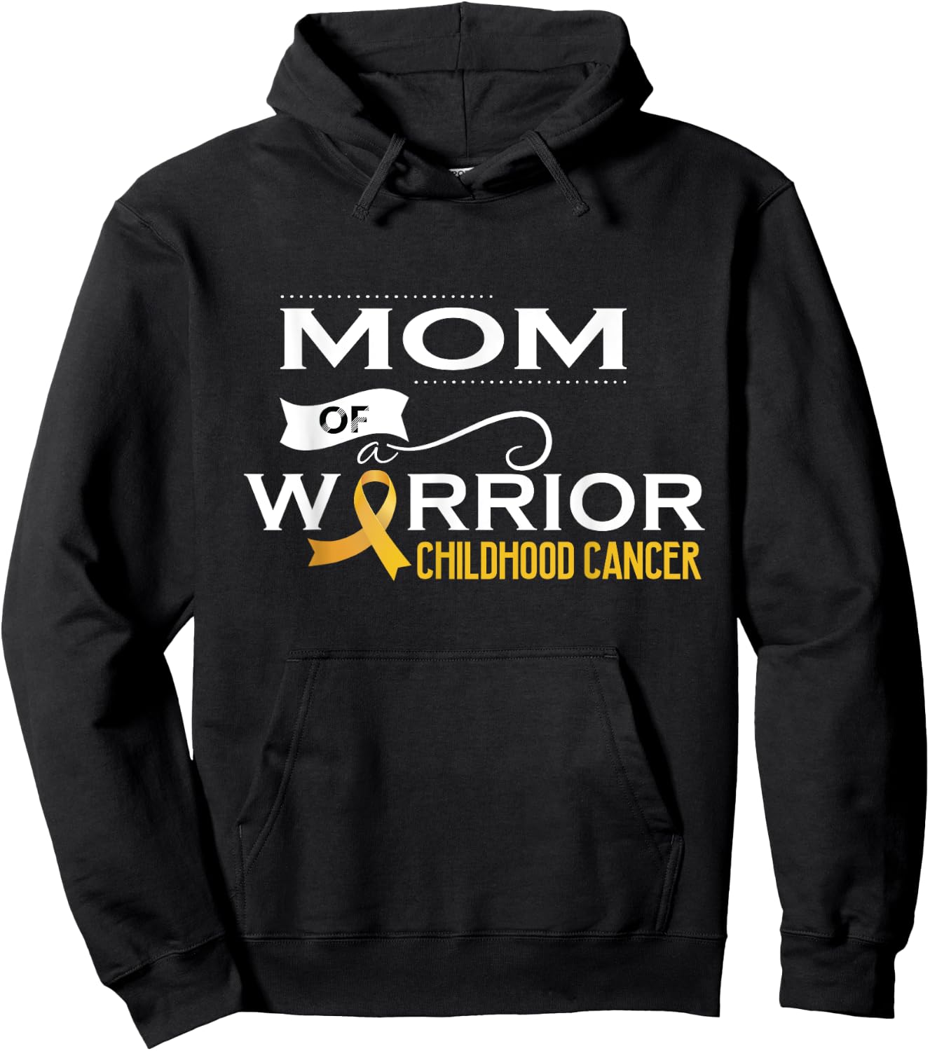 Childhood cancer awareness Mom of a warrior Hoodie - Hoodie | Black