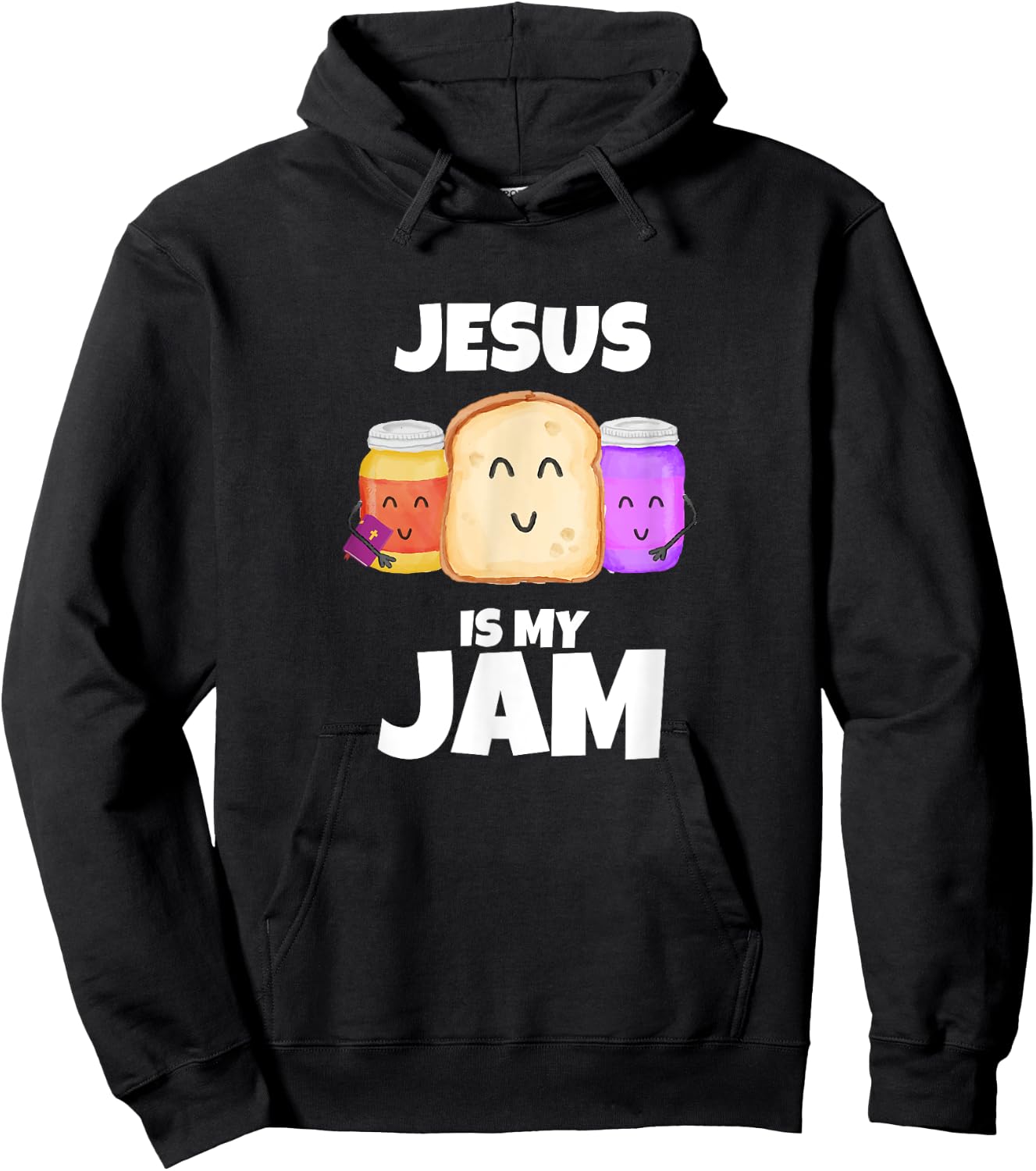Jesus is my Jam Funny Bible Holding Jam Graphic Hoodie - Hoodie | Black