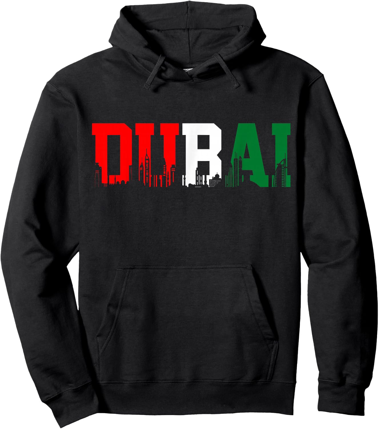 Dubai Skyline Flag United Arab Emirates UAE Souvenir Hoodie - Hoodie | Black