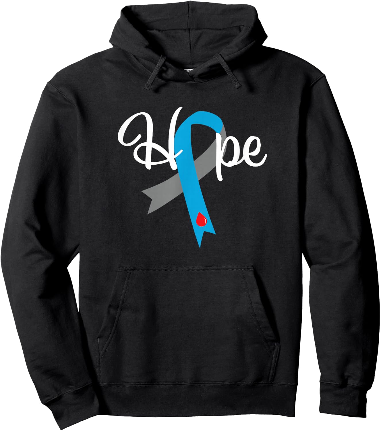 Type 1 Diabetes T1D Hope Awareness Ribbon Gifts Men Women Hoodie - Hoodie | Black