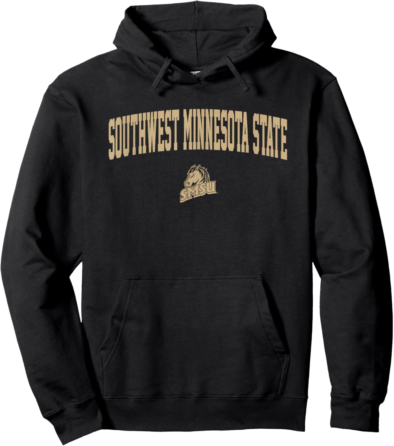 Southwest Minnesota State SMSU Mustangs One Color Arch Logo Hoodie - Hoodie | Black