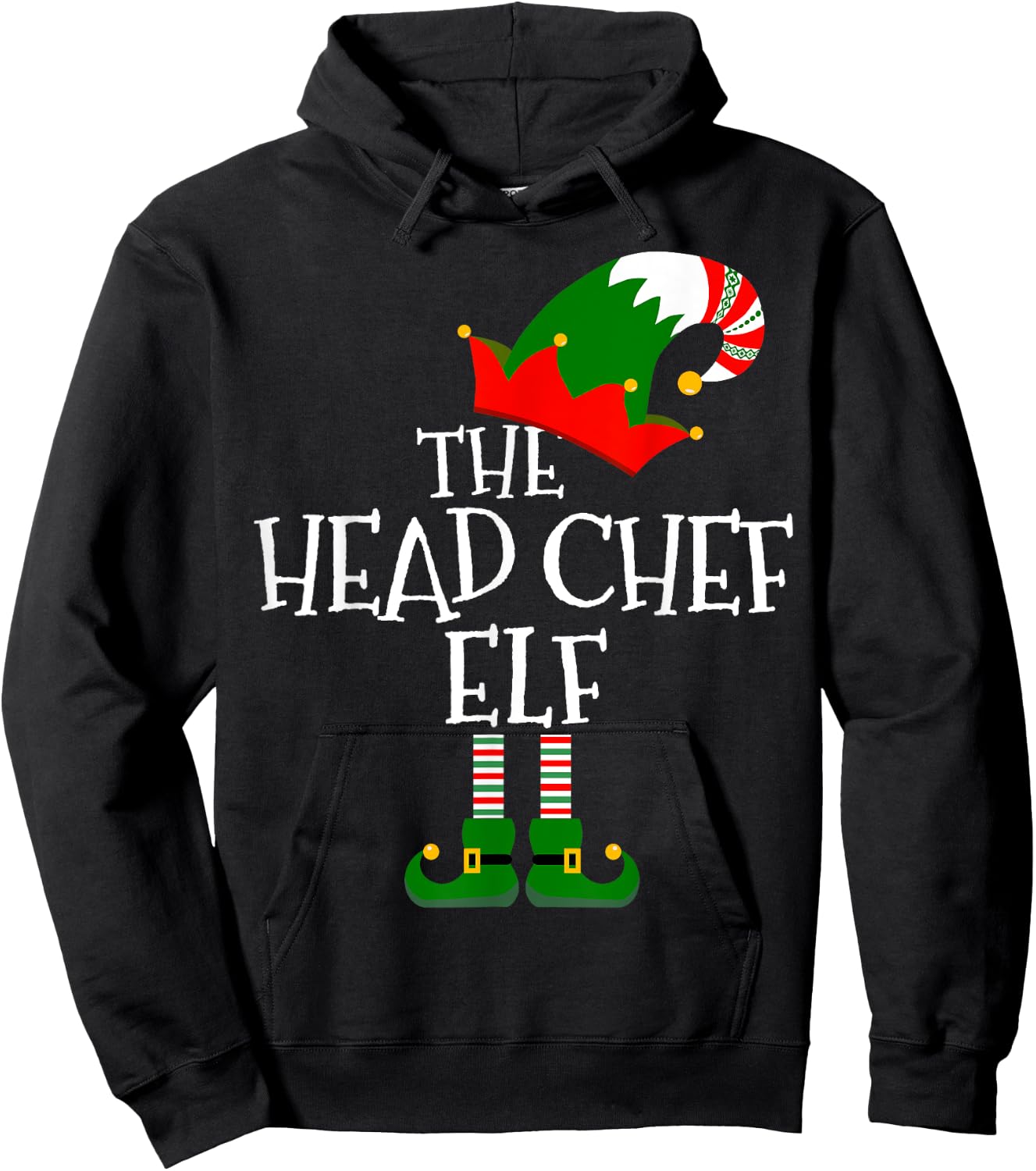 Funny The Head Chef Elf Matching Family Group Gift Christmas Hoodie - Hoodie | Black