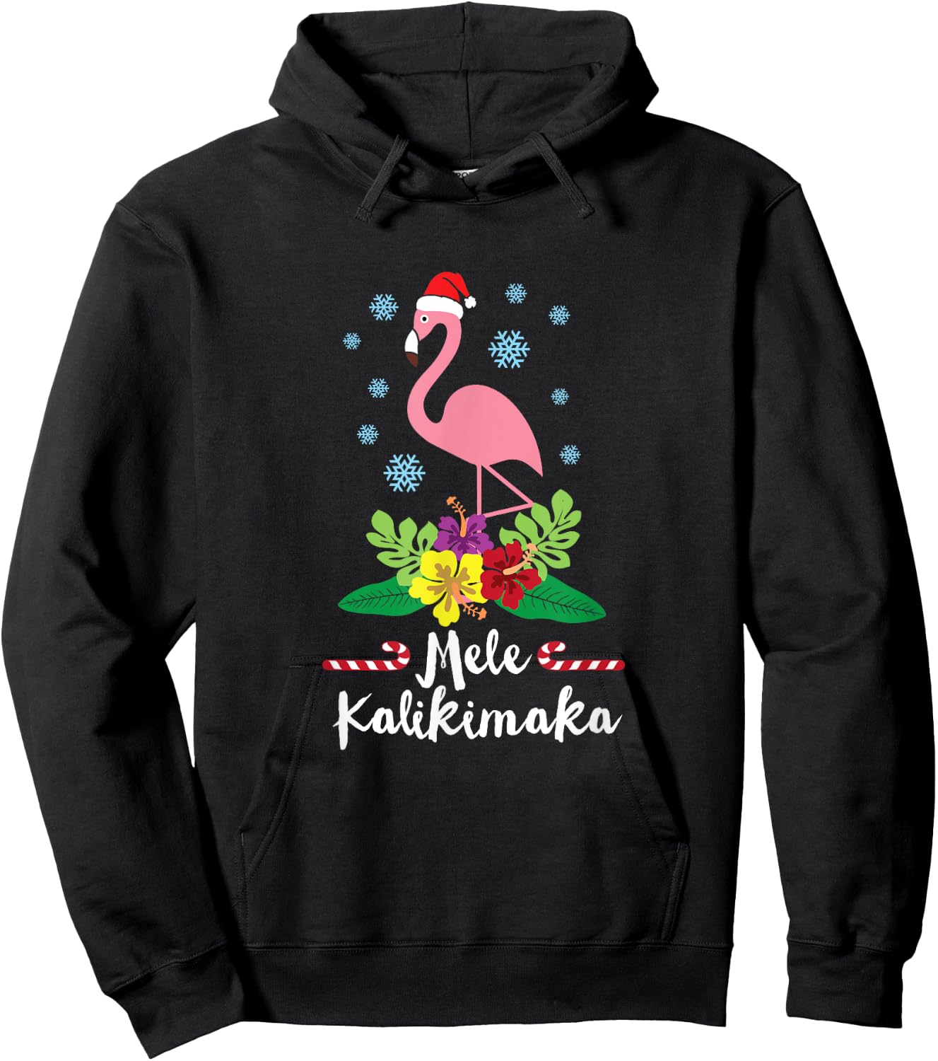 Flamingo Mele Kalikimaka Hoodie - Hoodie | Black