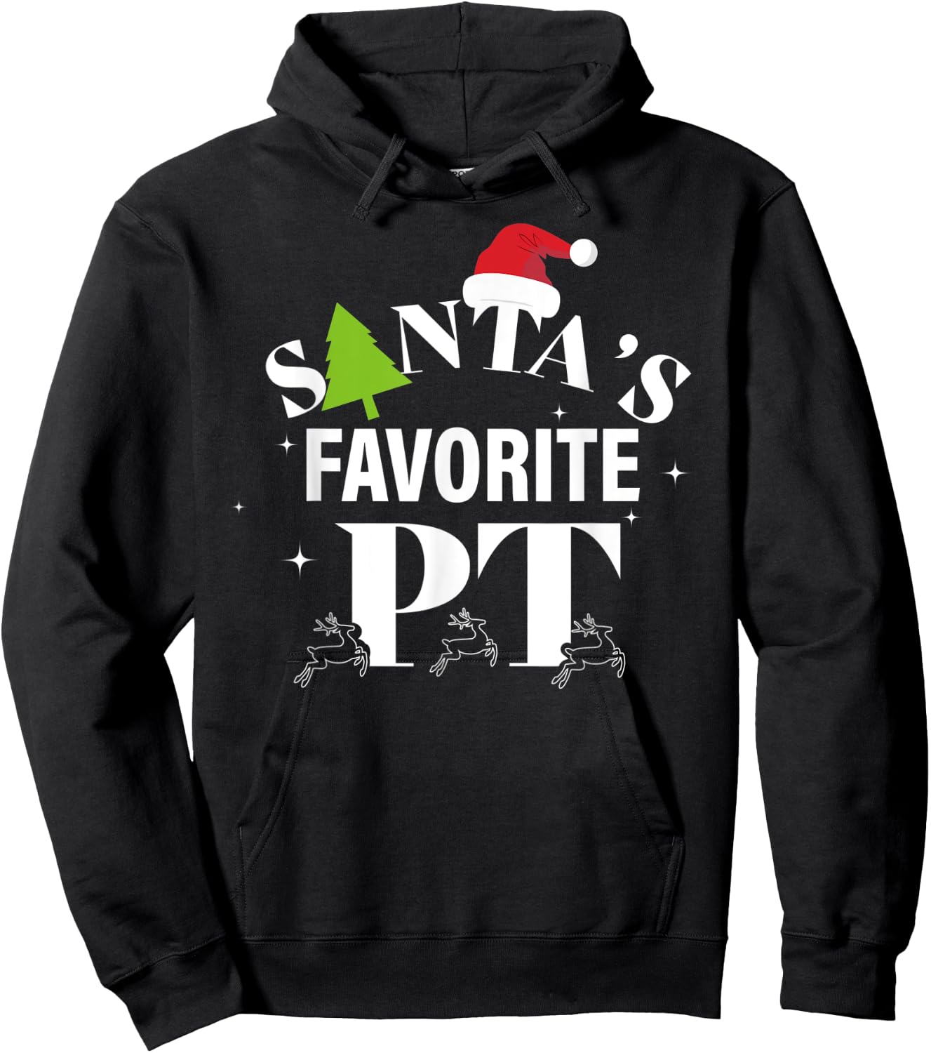 Christmas Physical Therapy Shirts, Santa's Favorite PT Hoodie - Hoodie | Black