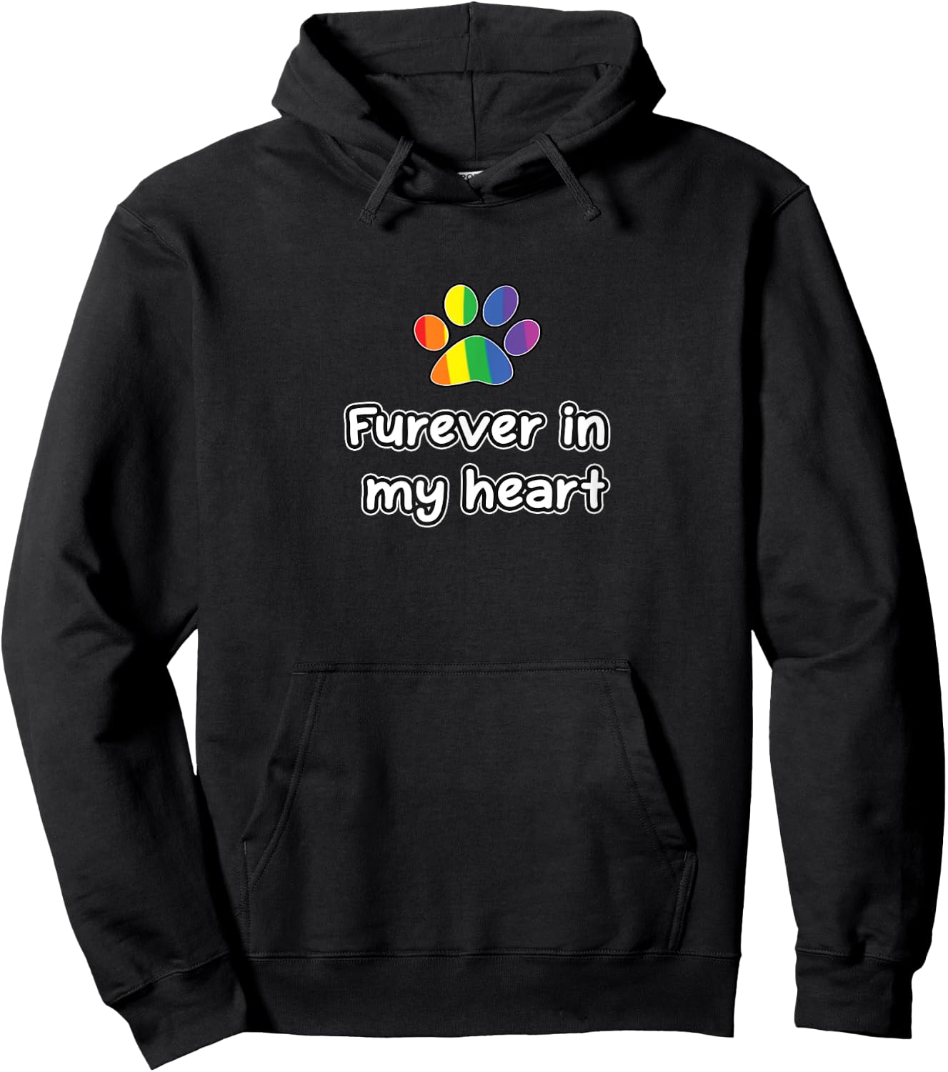 Rainbow Bridge T Shirt - Pet Loss, furever in my heart Hoodie - Hoodie | Black