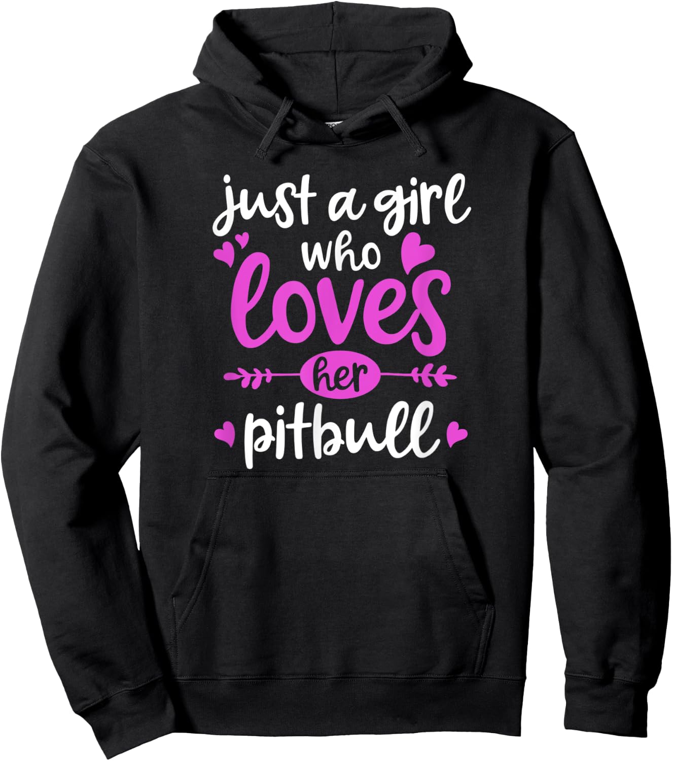 Pitbull Gift - Just a Girl Who Loves Her Pitbull Hoodie - Hoodie | Black