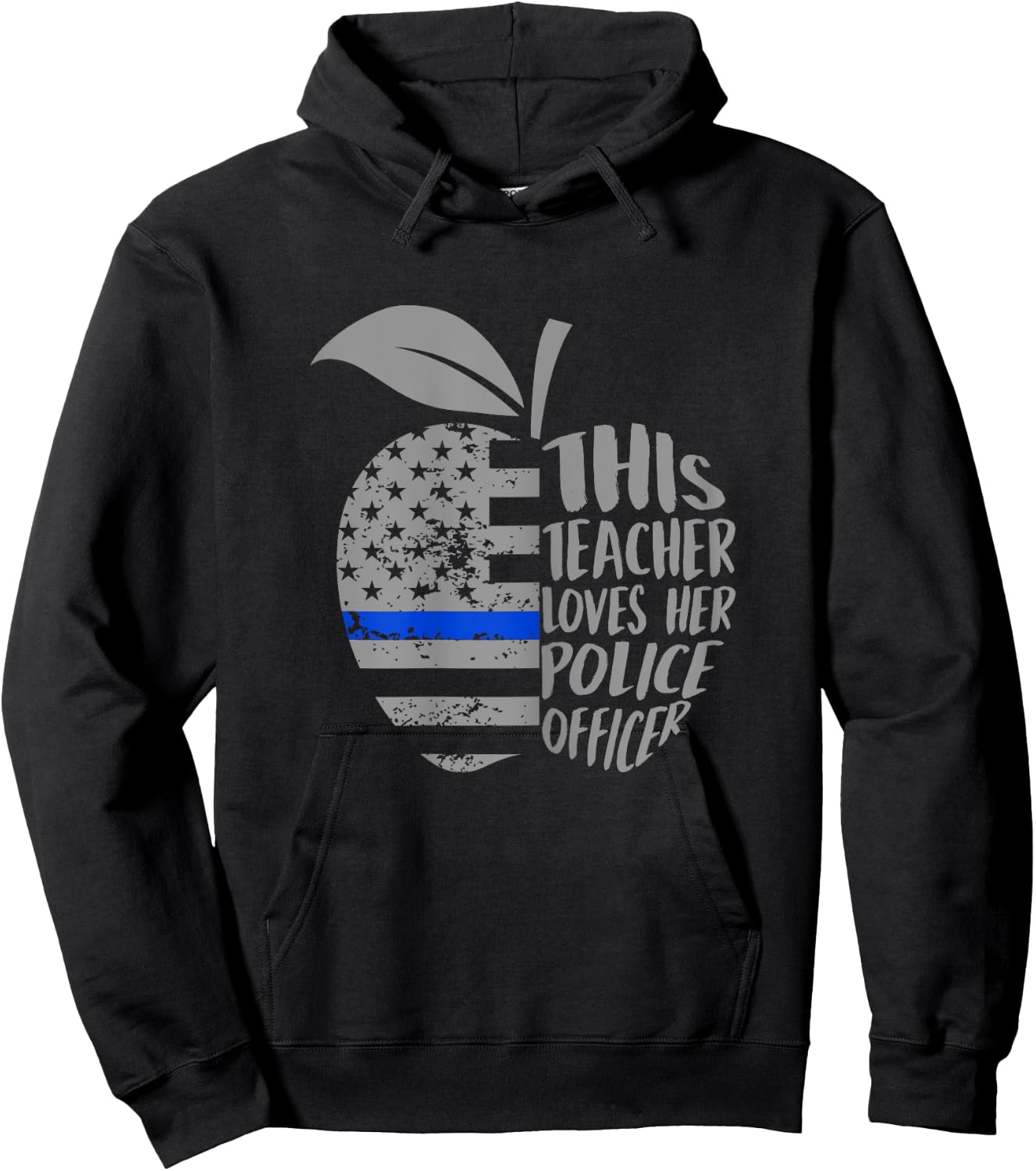 This Teacher Loves Her Police Officer Funny Wife Saying Hoodie - Hoodie | Black