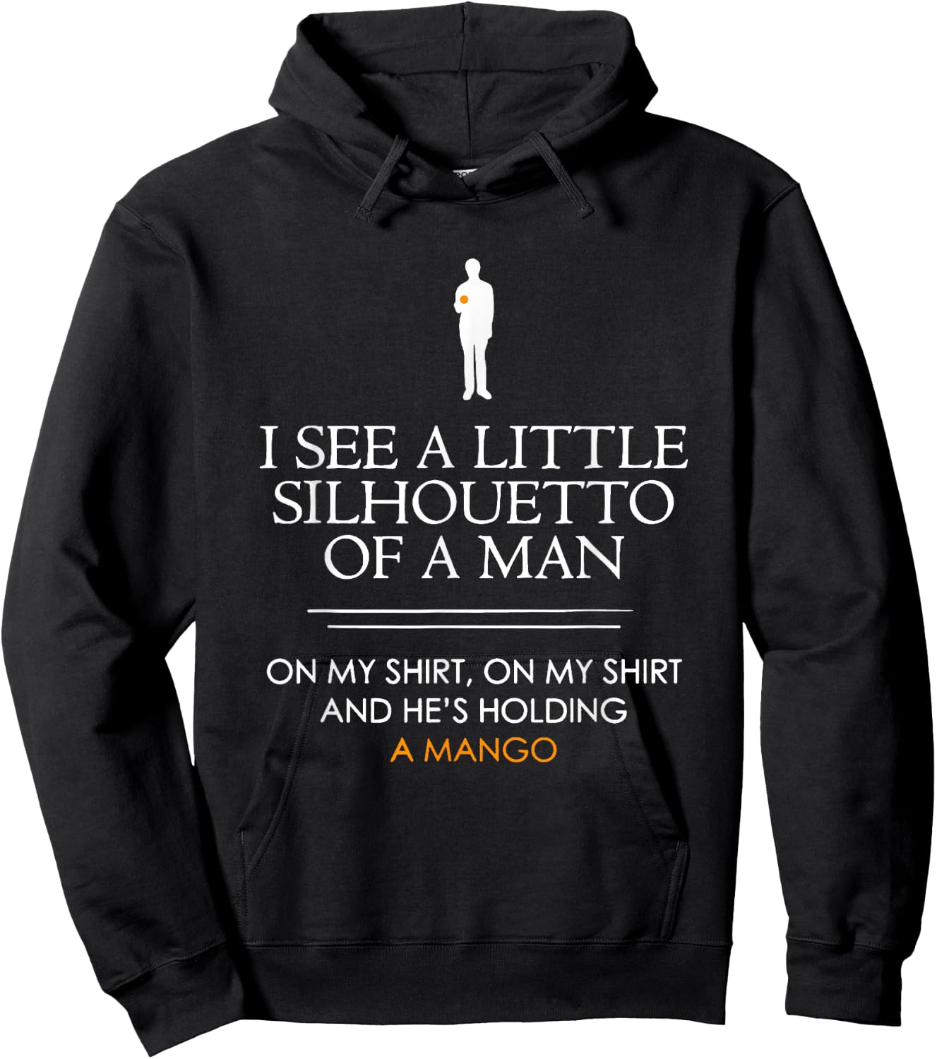 I see a little Silhouetto of a man on my shirt and he hold Hoodie - Hoodie | Black