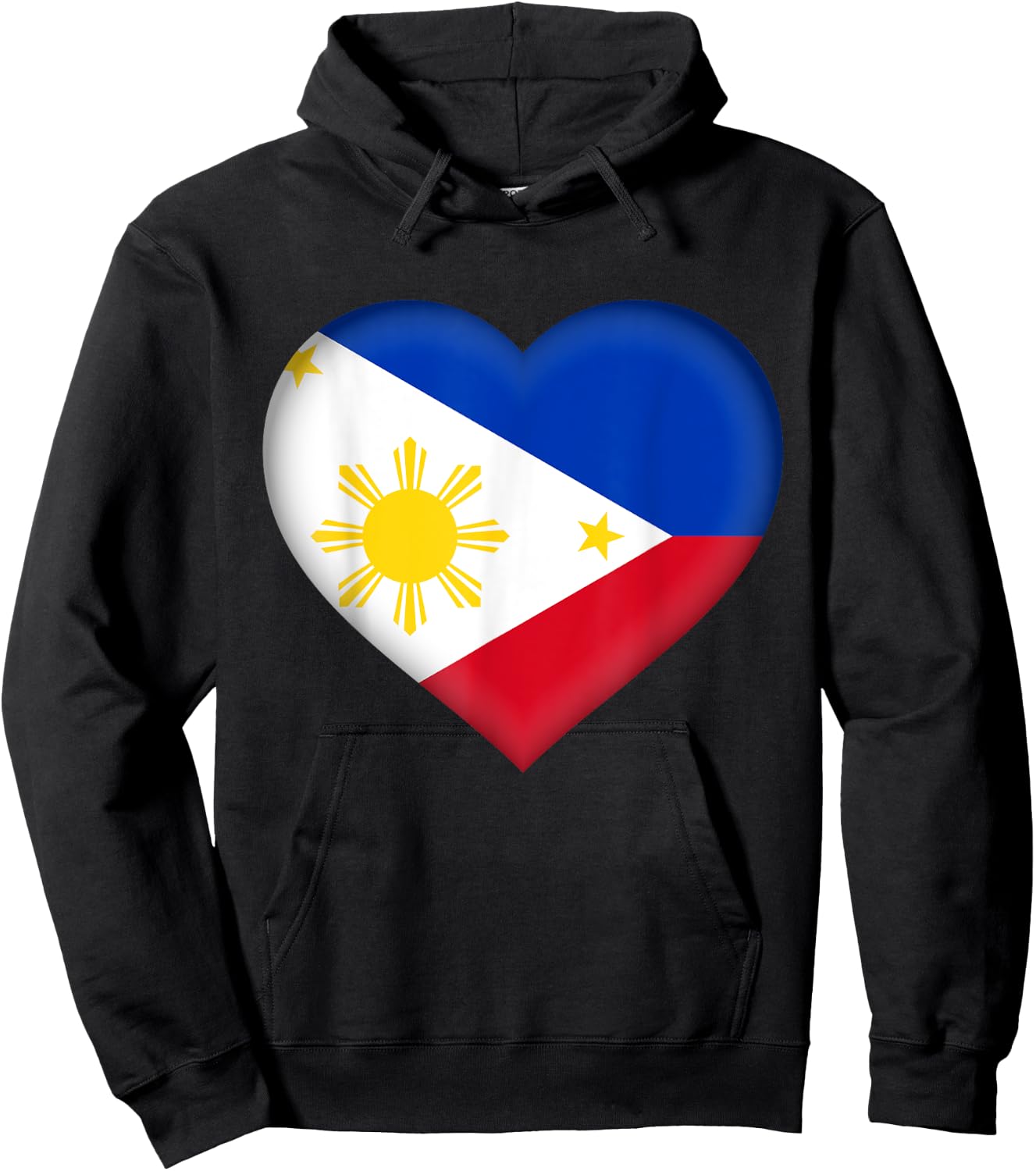 I Love Philippines | Filipino Flag Heart Outfit Hoodie - Hoodie | Black