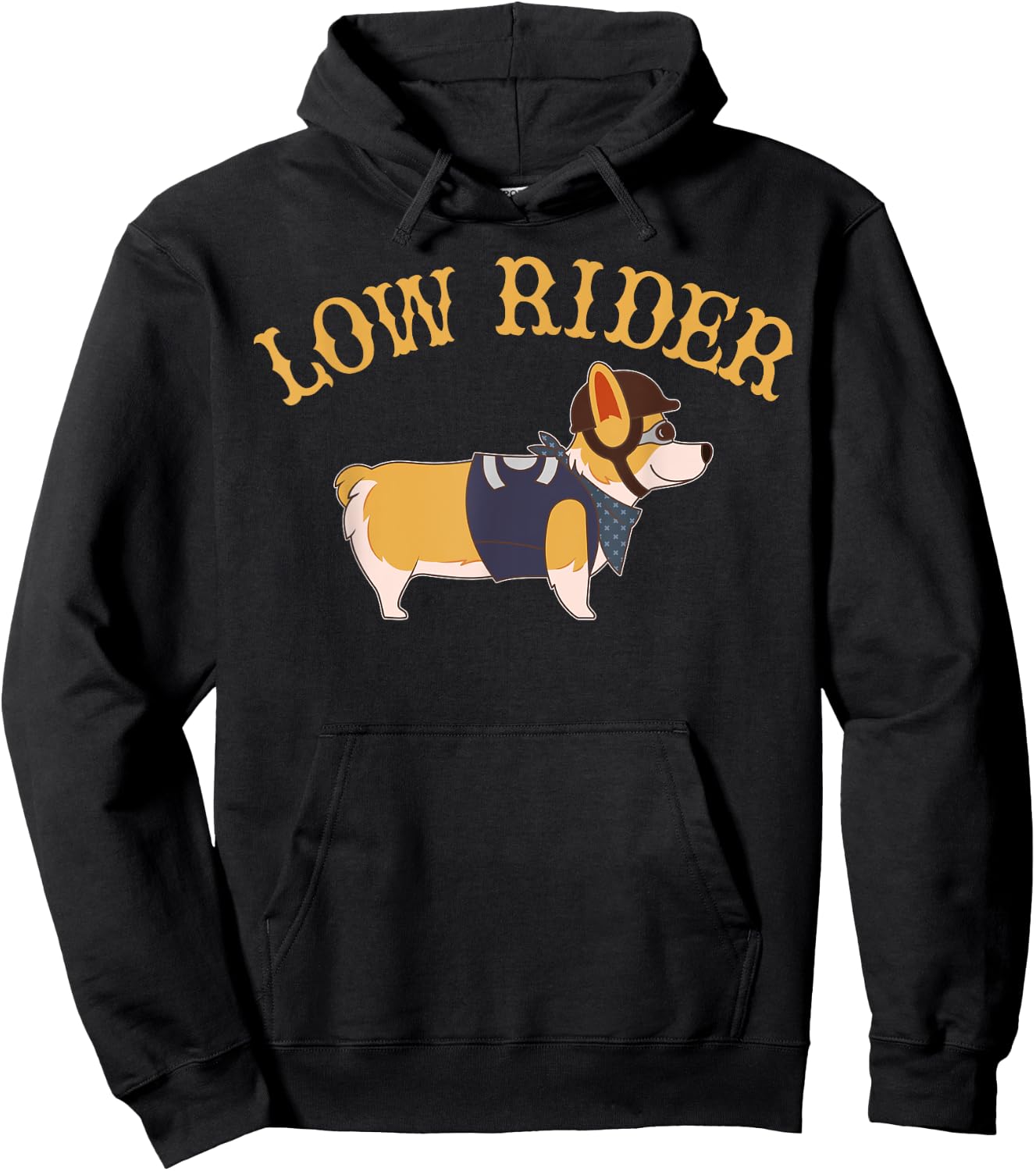 Low Rider Corgi Dog Funny Humor Hoodie - Hoodie | Black