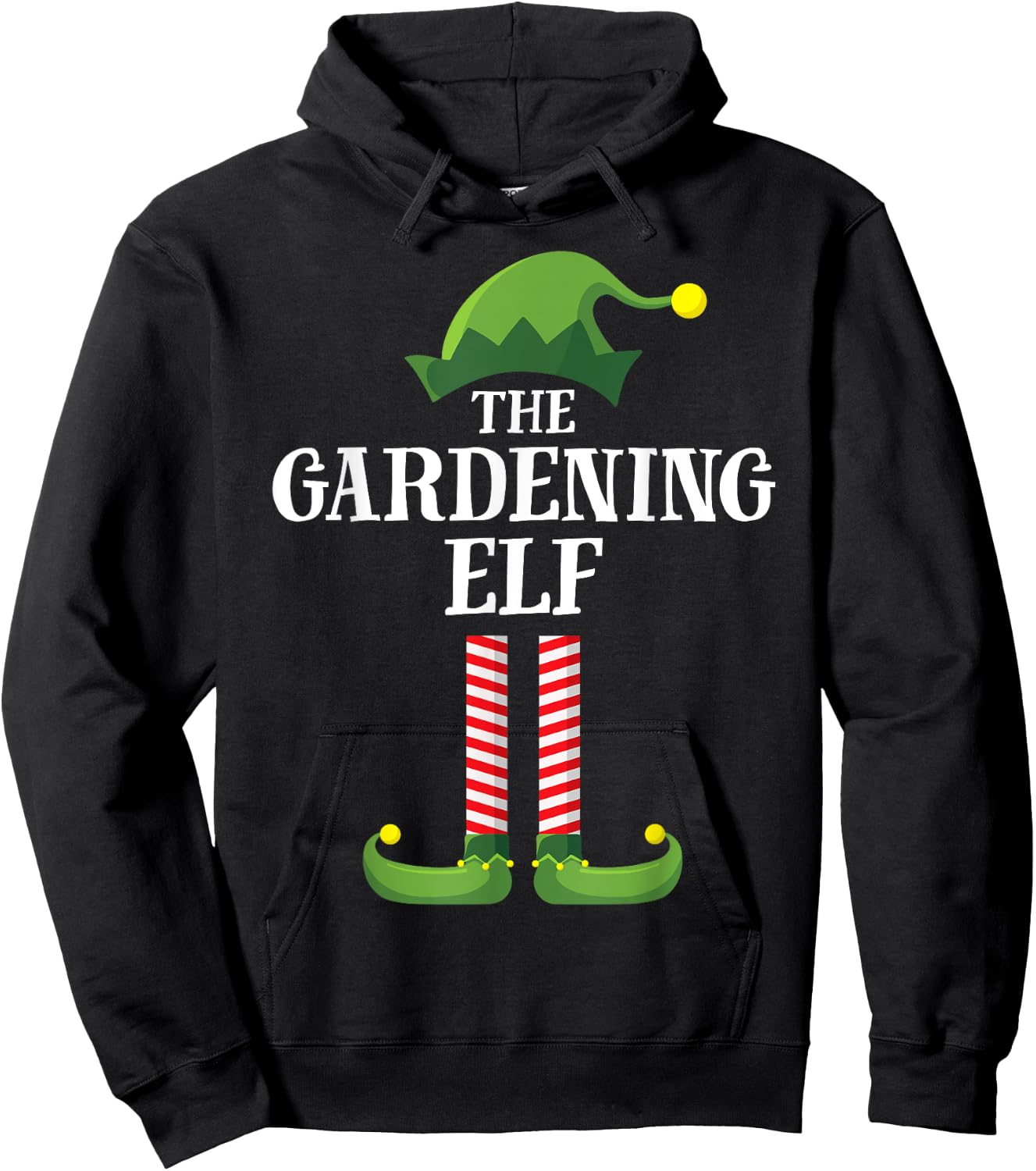 Gardening Elf Matching Family Group Christmas Party Pyjamas Hoodie - Hoodie | Black