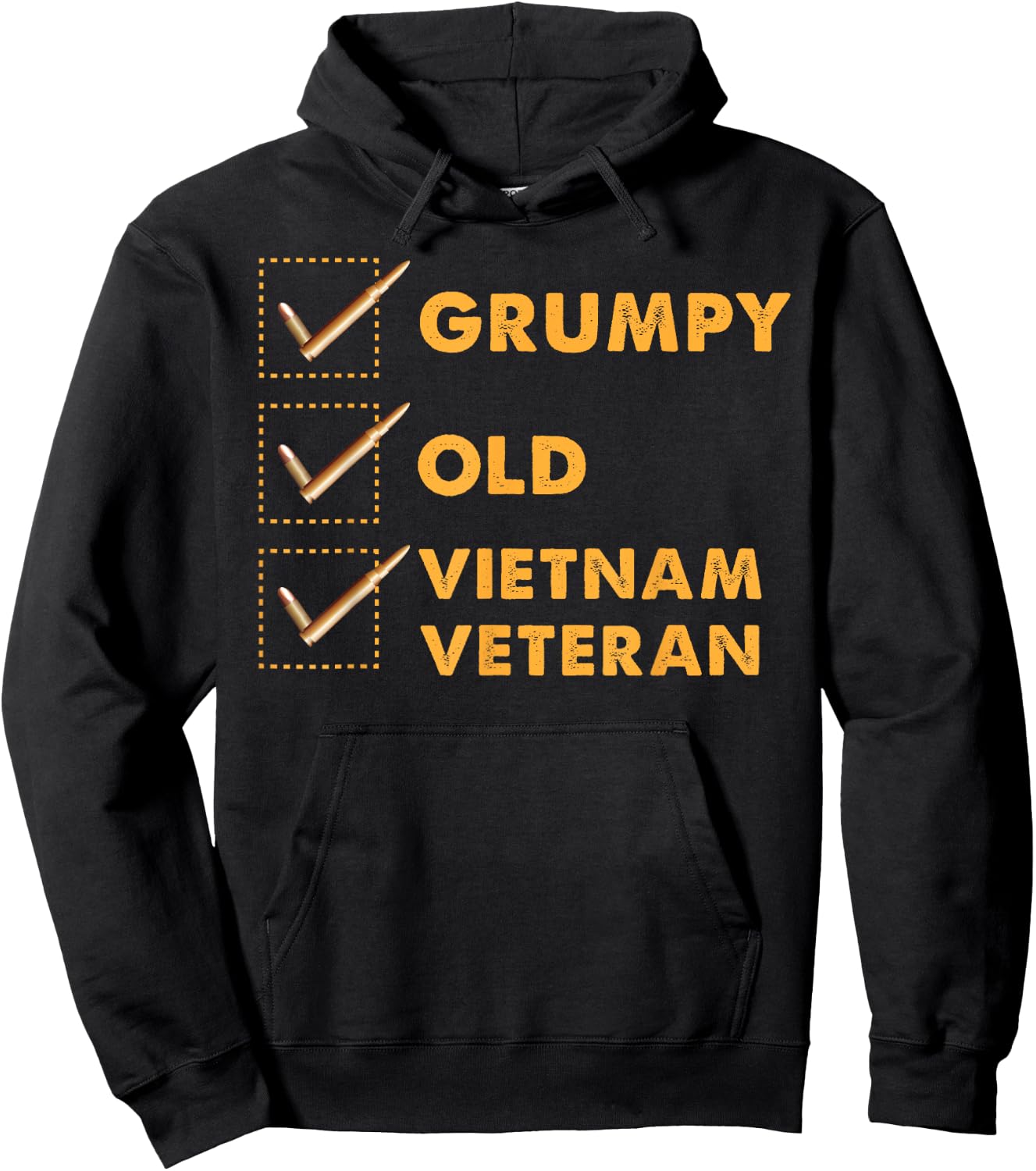 Funny Veteran Shirt Grumpy Old Vietnam Veteran Gifts Hoodie - Hoodie | Black