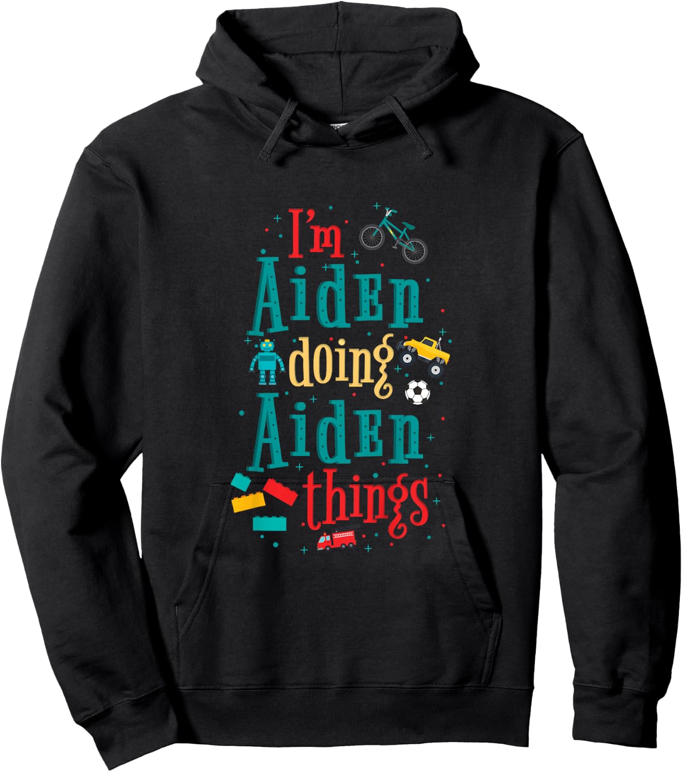 Kids I'm Aiden Doing Aiden Things Cute Boys Gift Hoodie - Hoodie | Black