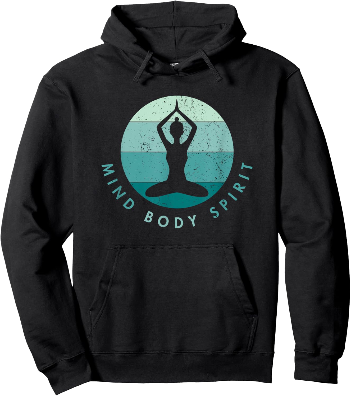Meditation Yoga - Mind Body Soul - Cool Blue Hoodie - Hoodie | Black