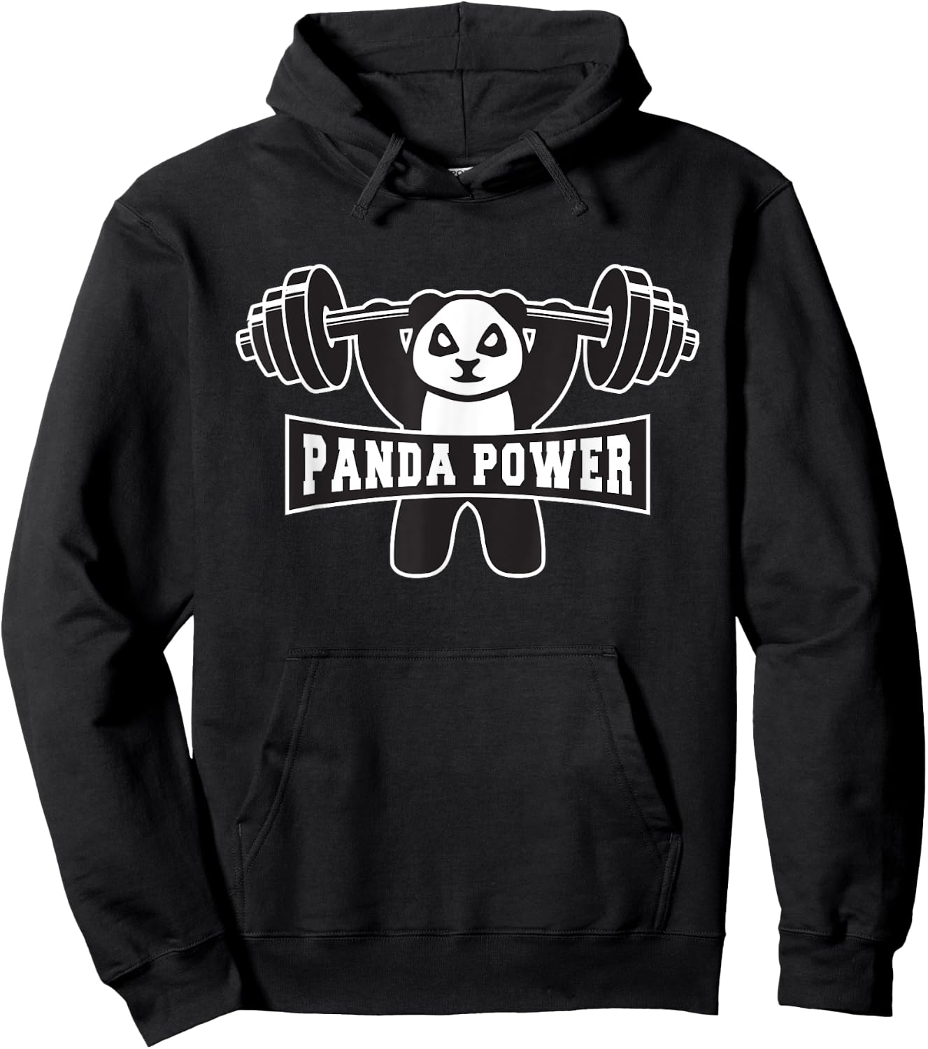 Funny Panda Power Shirt Workout Gift Panda Gym Hoodie - Hoodie | Black