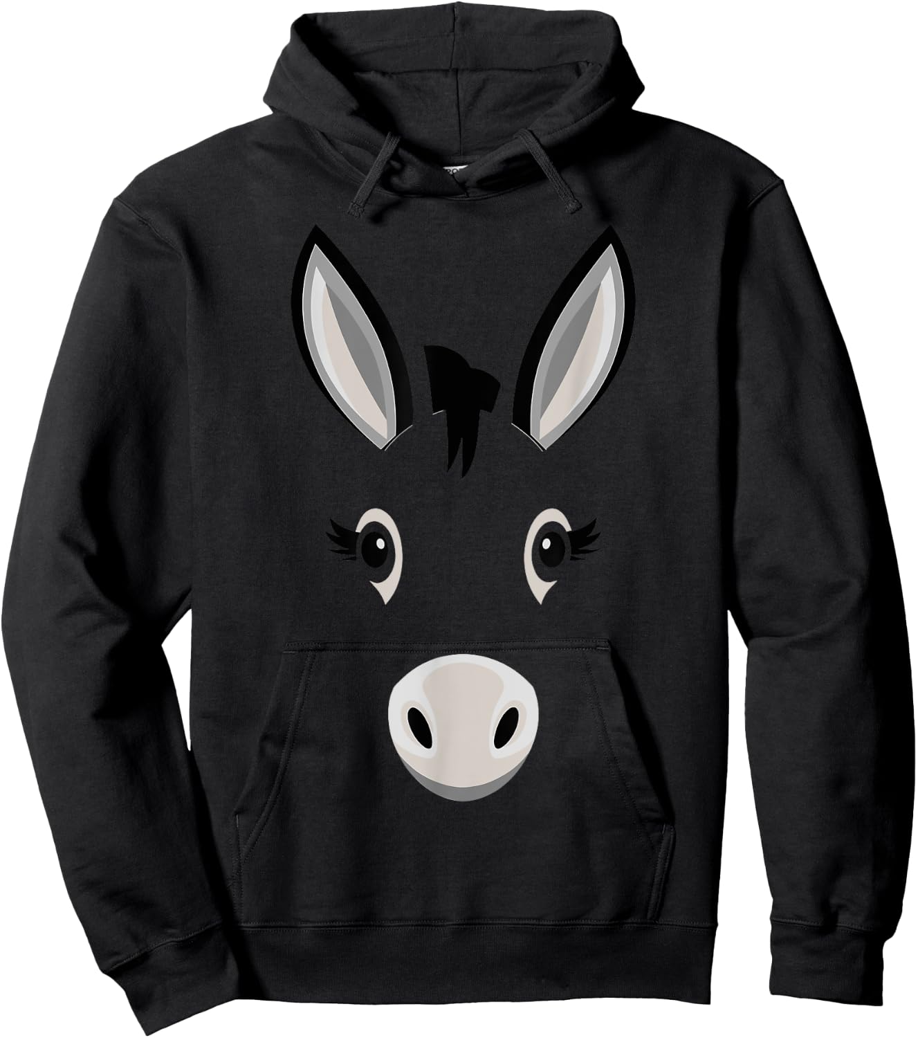 Halloween Donkey Face Costume Kids Cute Themed Hoodie - Hoodie | Black