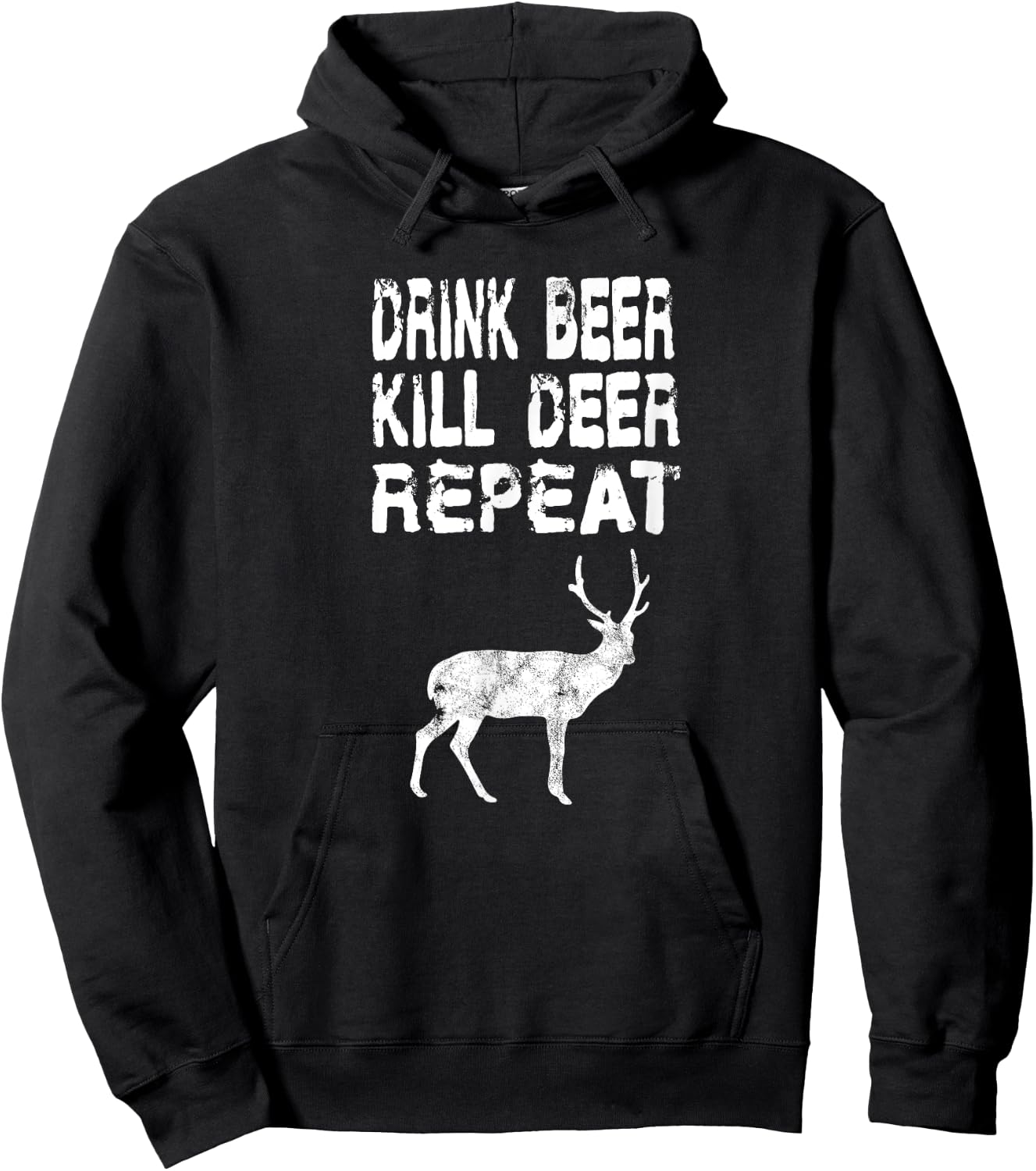 Drink Beer Kill Deer Repeat Hunt Gift Deer Season Guns Hoodie - Hoodie | Black