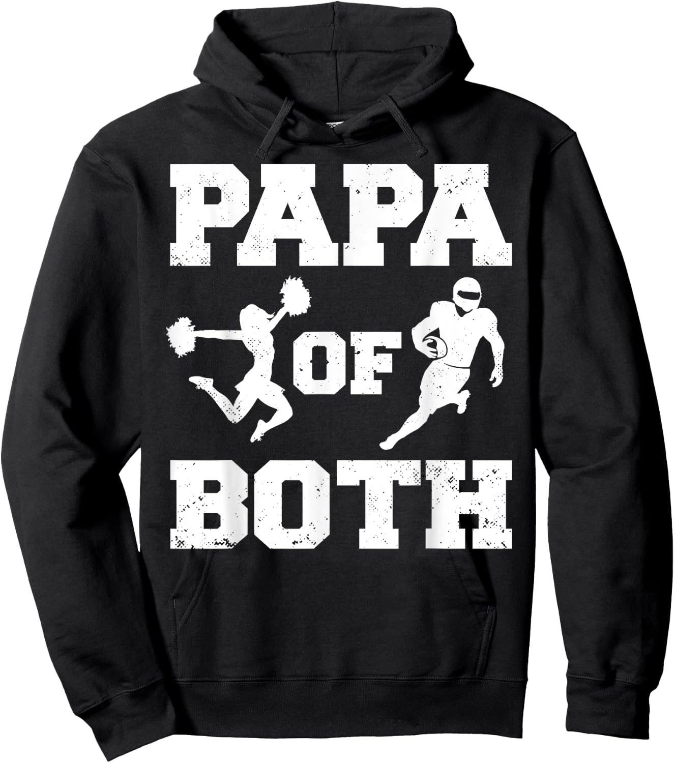 Papa Of Both Funny Football and Cheer Papa Hoodie - Hoodie | Black