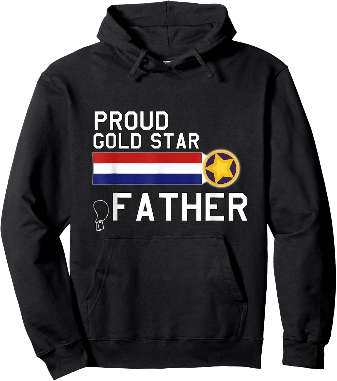 GOLD STAR Father (Proud Military Family) Hoodie - Hoodie | Black